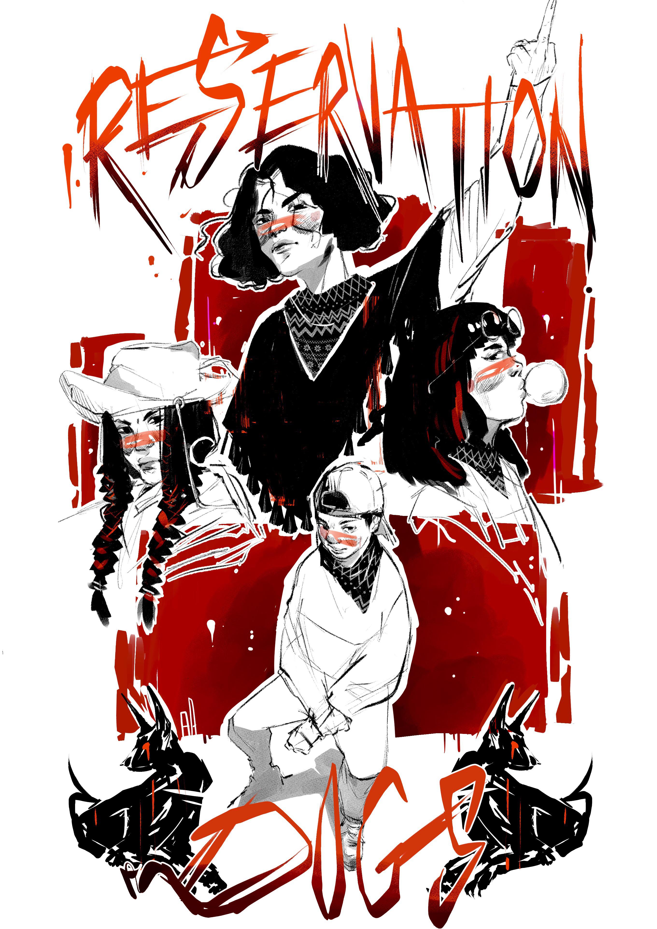 2721x3848 Fanart for a new show called reservation dogs!! ✨