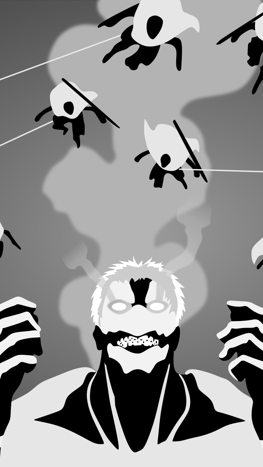 1080x1920 Phone wallpaper: Anime, Black & White, Attack On Titan, Minimalist, Armored Titan 1171607
