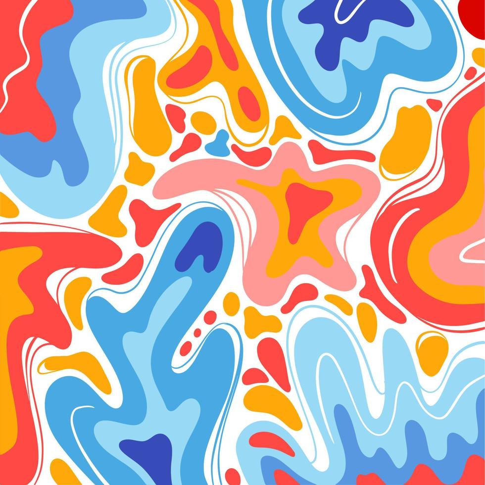 980x980 EBRU DESIGN Flat Abstract Organic Shapes Vector Wallpaper
