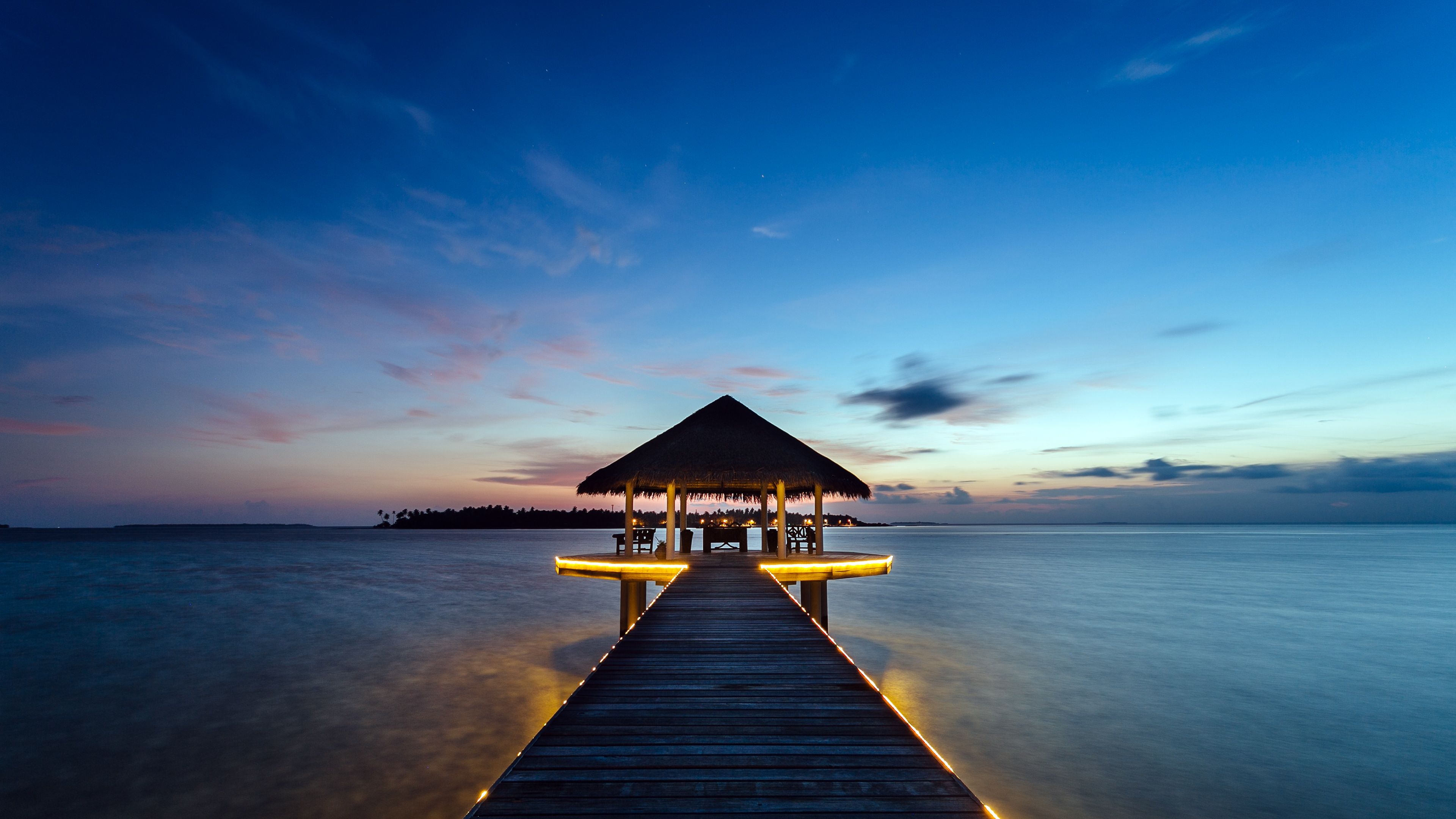 3840x2160 Kihaadhuffaru Island Wallpaper 4K, Maldives, Water Villa