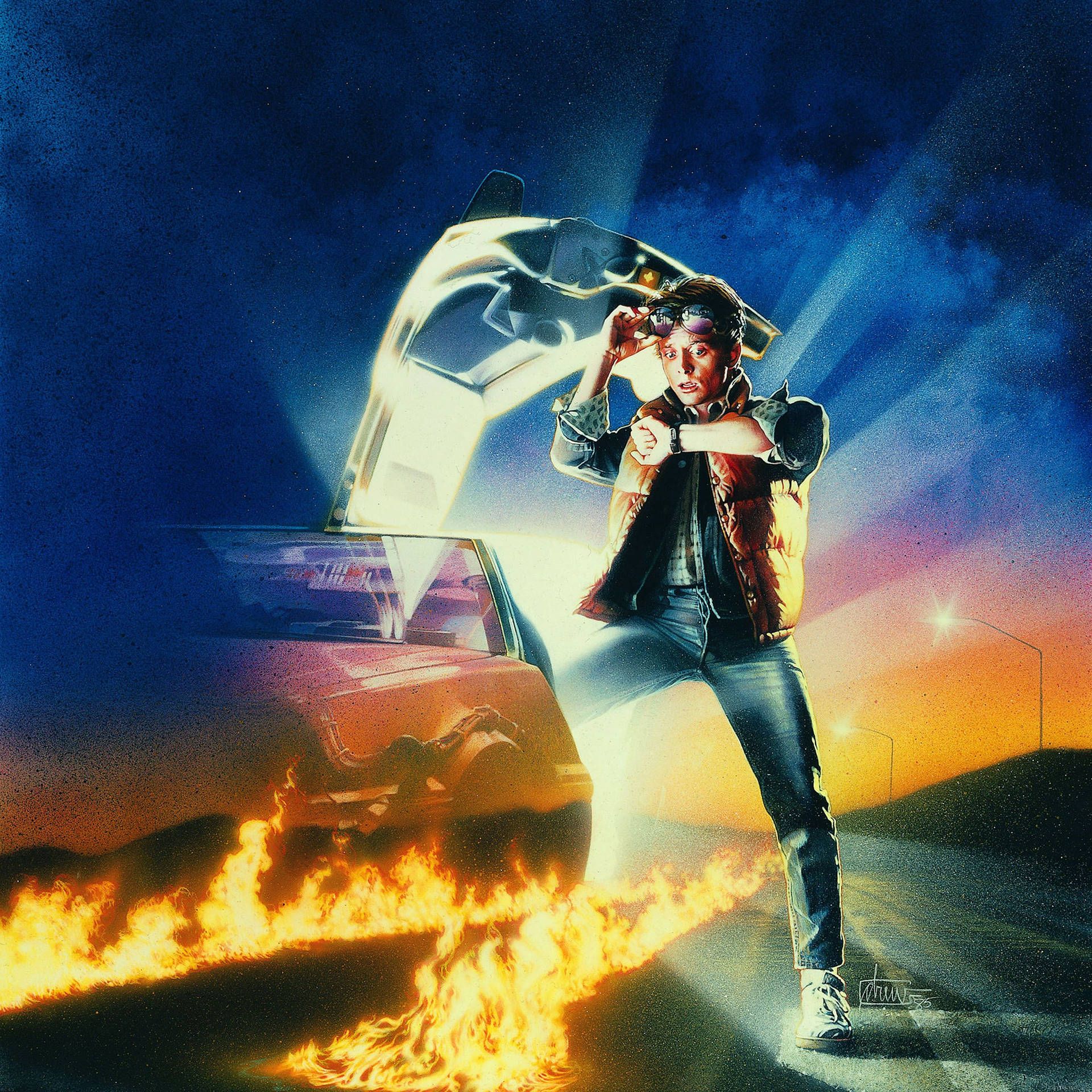 1920x1920 Back To The Future Poster Wallpaper