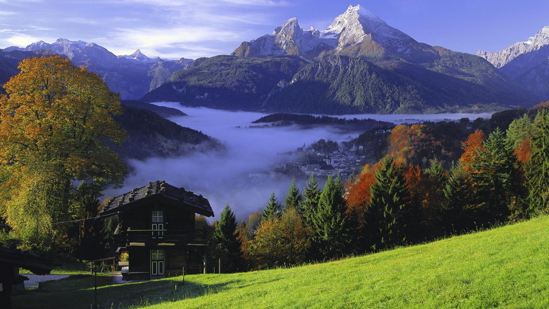 1920x1080 House In The Mountain Wallpaper