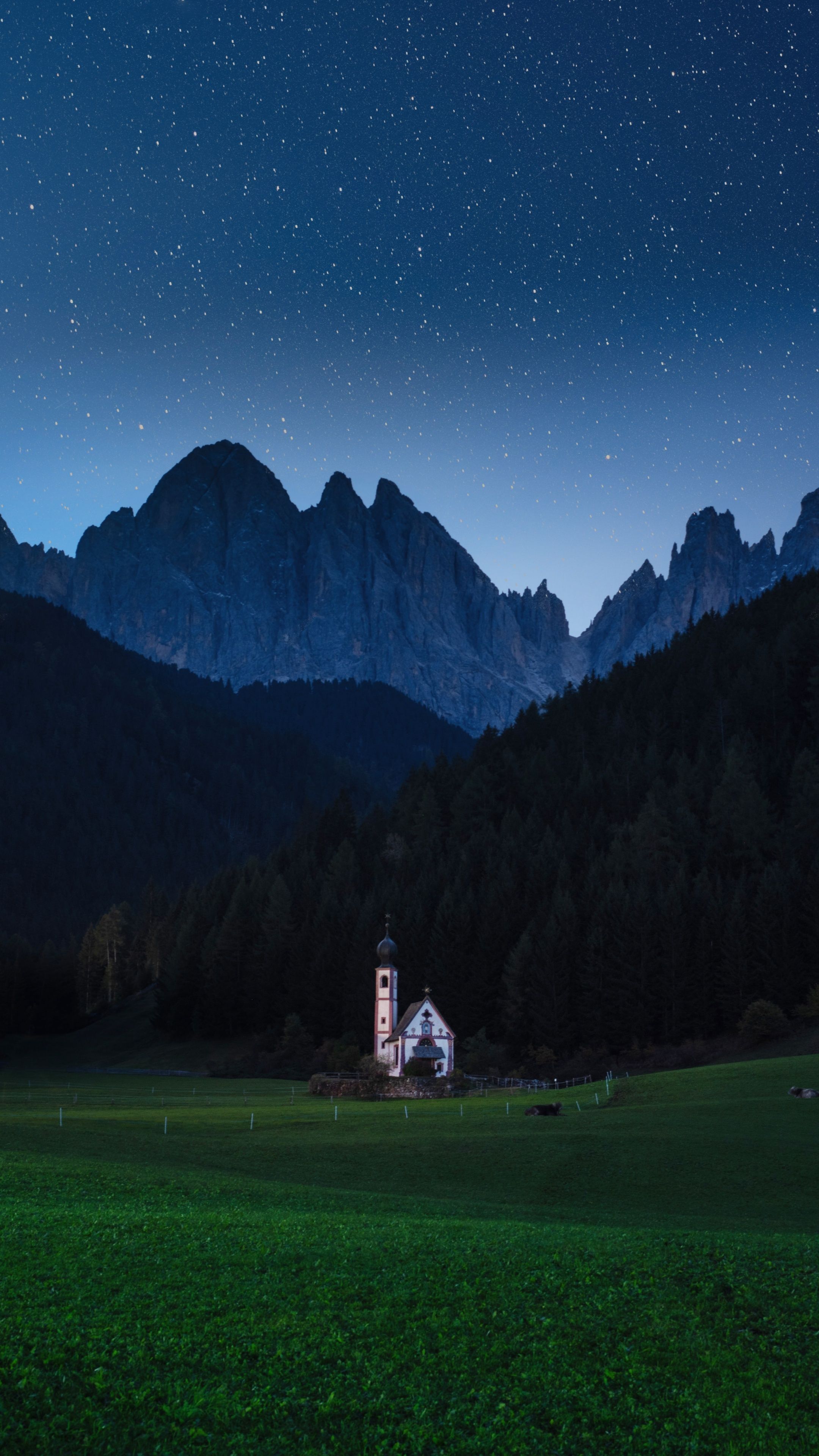 2160x3840 Countryside Wallpaper 4K, House, Forest, Mountains, House