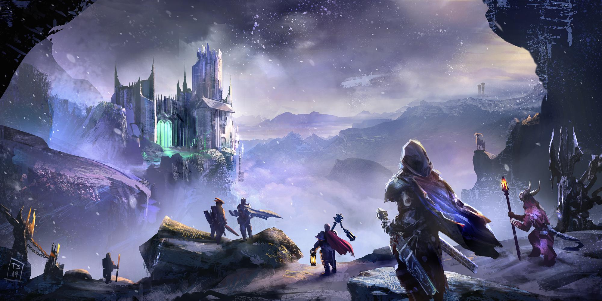 2000x1000 Art] [OC] Why is that gate glowing? You didn't say anything about glowing! Tsolenka Pass from Curse of Strahd