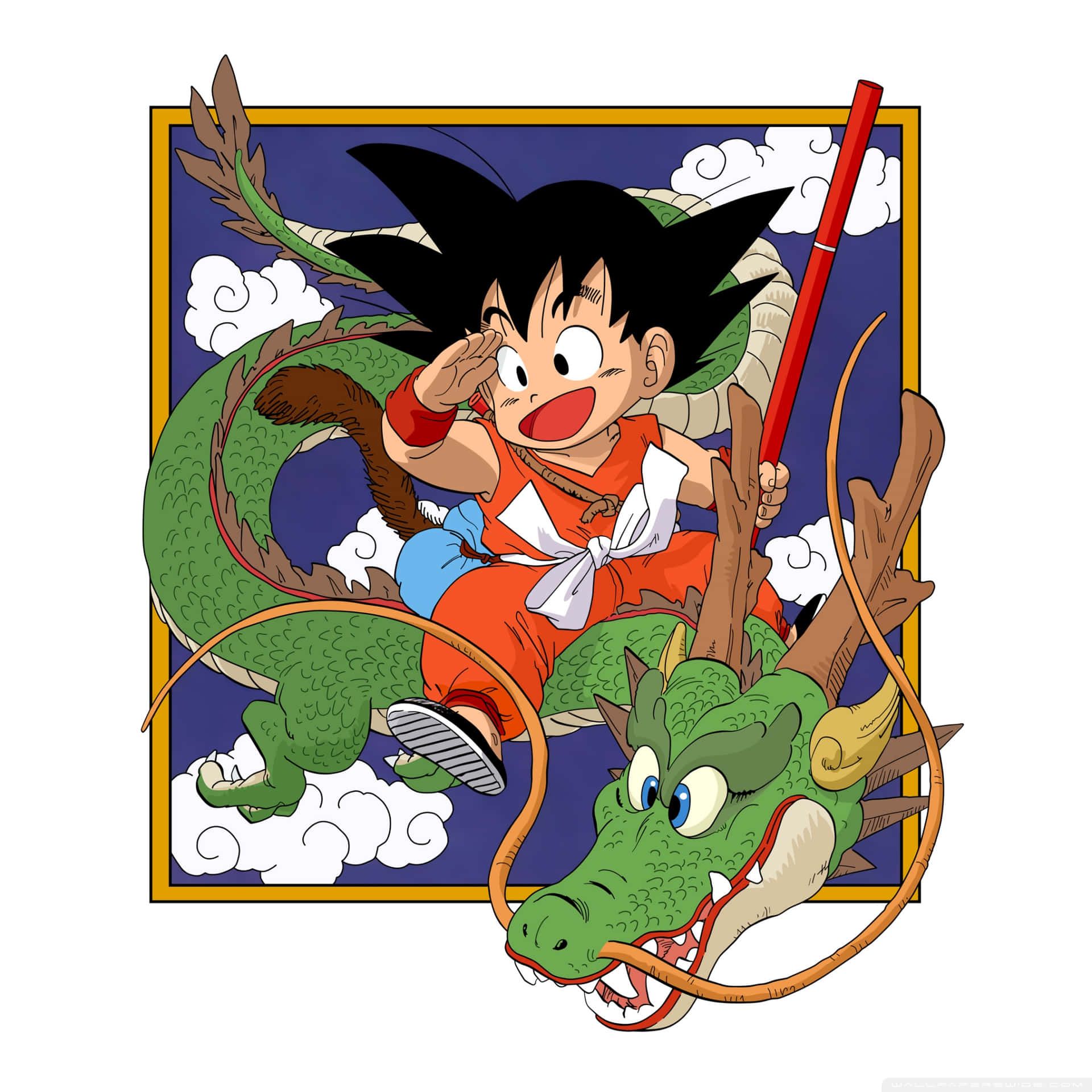 1920x1920 A Baby Goku With His Nimbus Cloud Wallpaper