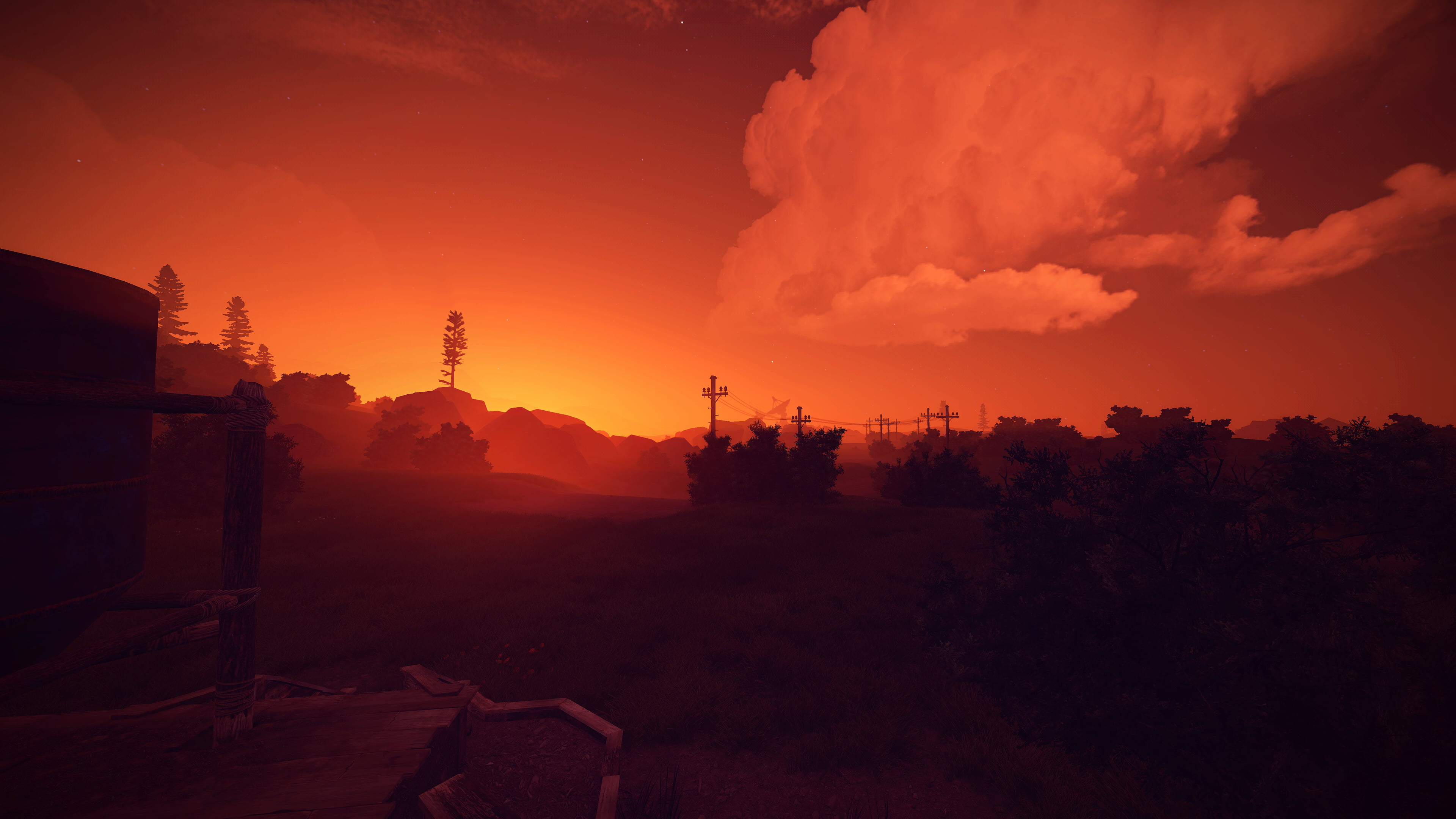3840x2160 Nimbus clouds, sunset, digital art, nature, rust HD wallpaper