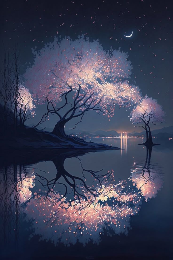 736x1104 Digital Art glowing at Night in Japan with City Skyline in Background