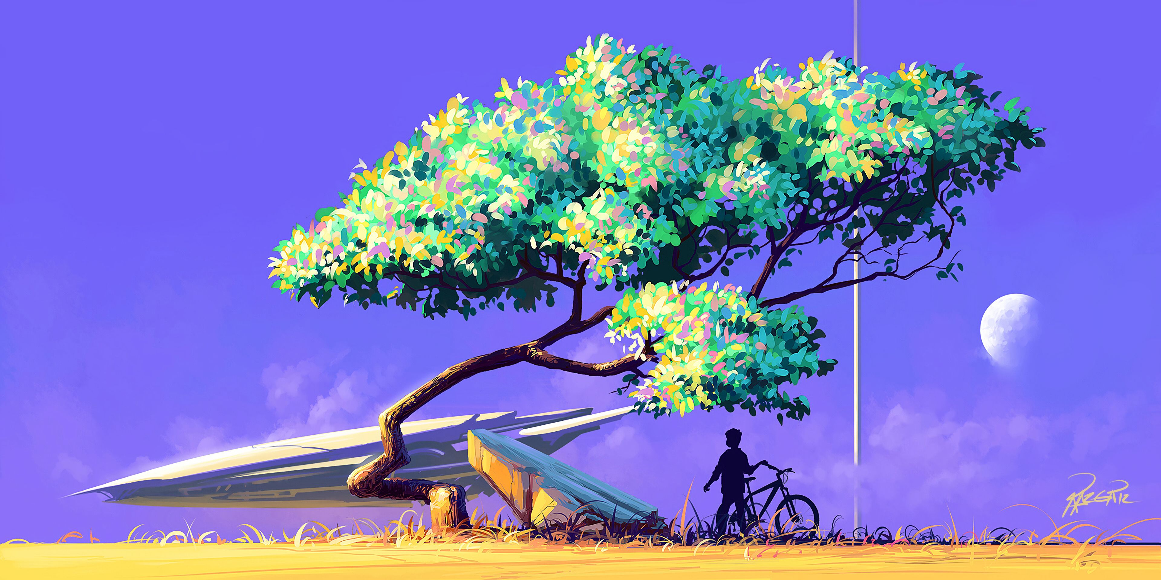 3840x1920 Artistic Nature View Bicycle 4k Wallpaper, HD Artist Wallpaper, 4k Wallpaper , Image, Background, Photos and Picture