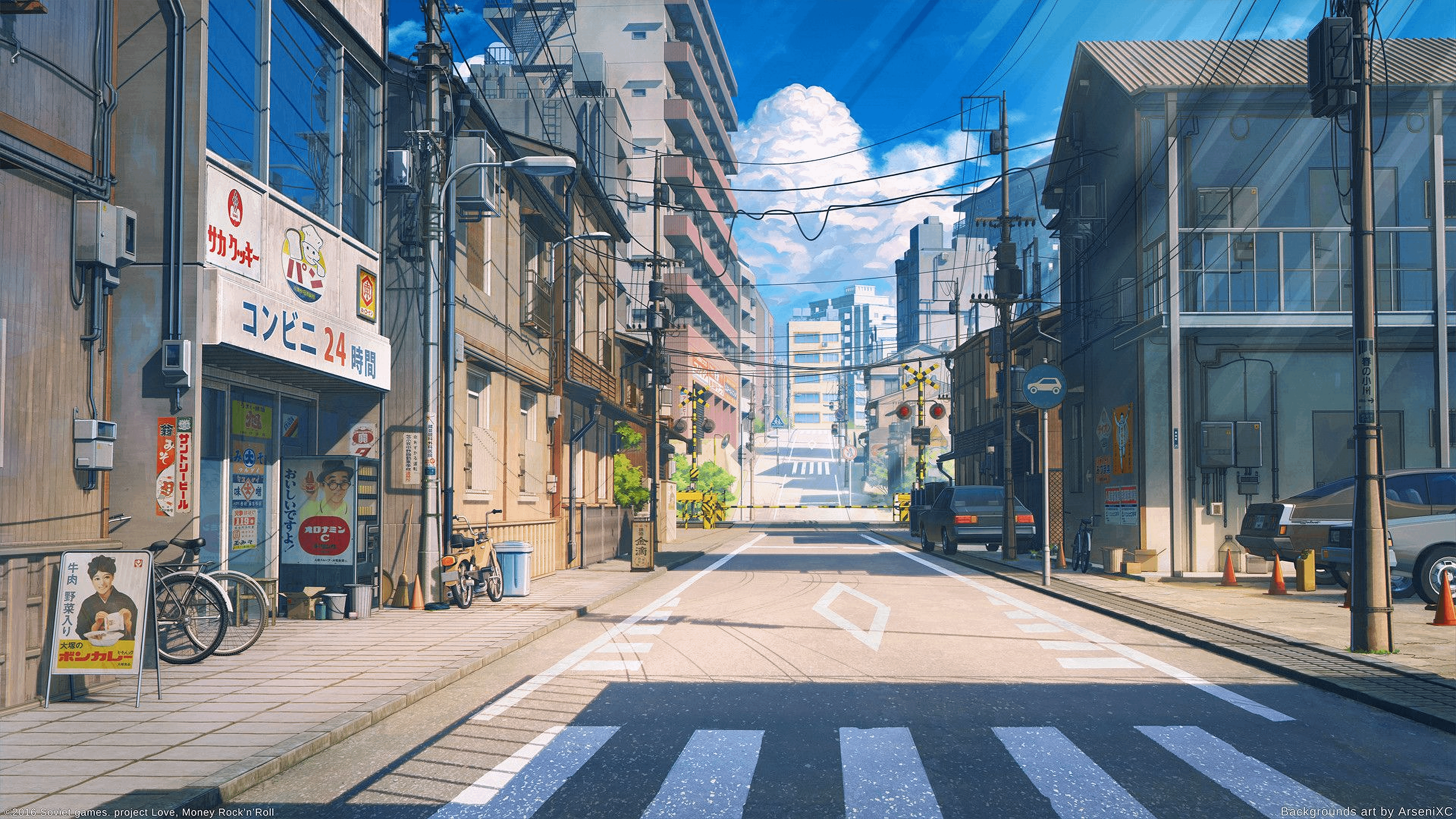 3840x2160 Anime City Street (3840x2160)