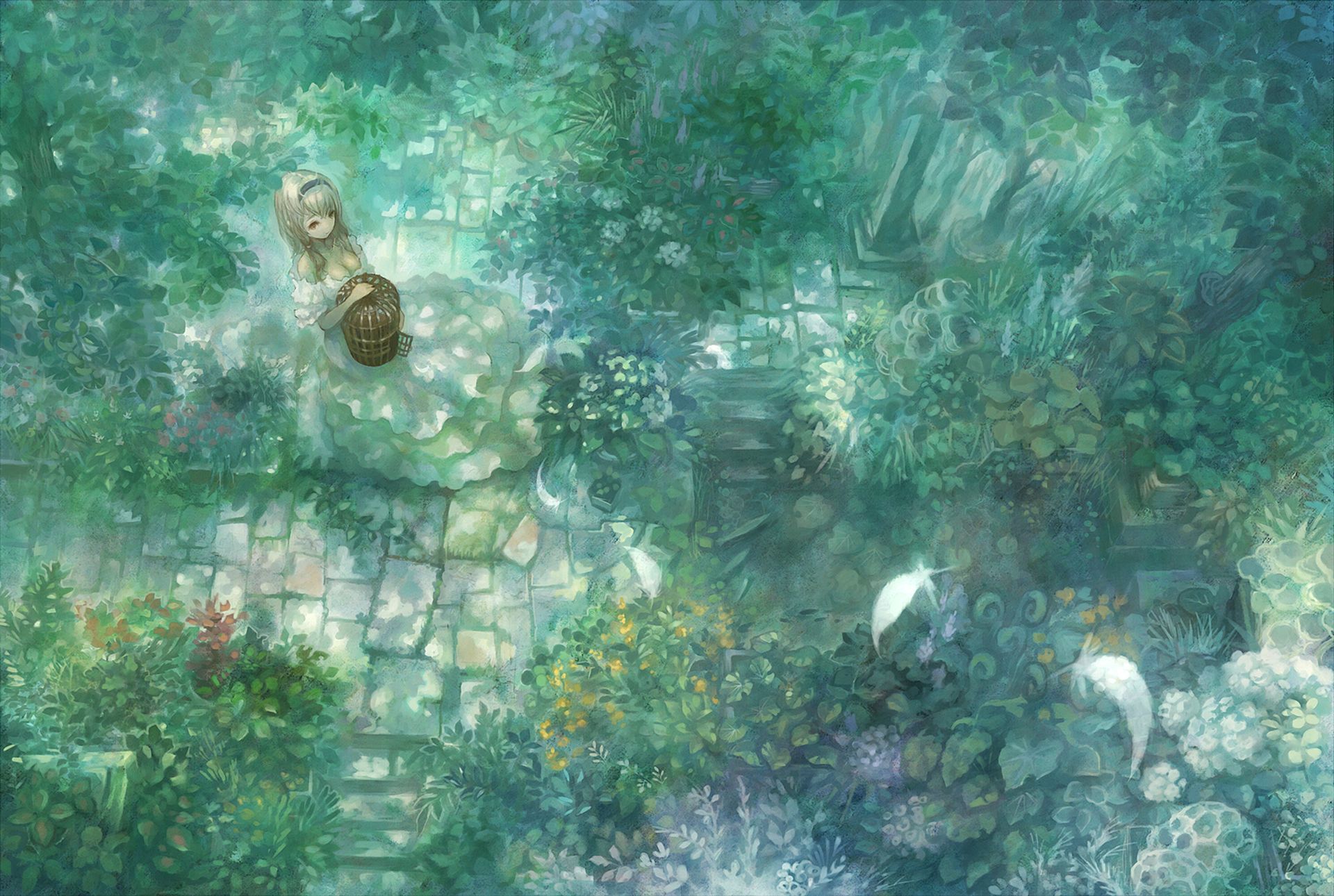 1920x1290 Desktop wallpaper: Anime, Original, Garden 4K free download for PC. 995556