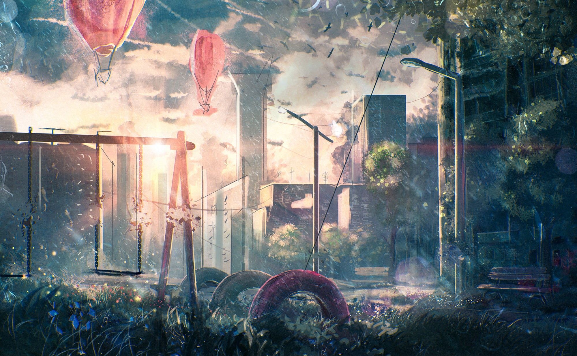 2000x1235 Anime Nature Illustration Park Wallpaper. FOS Media Students' Blog
