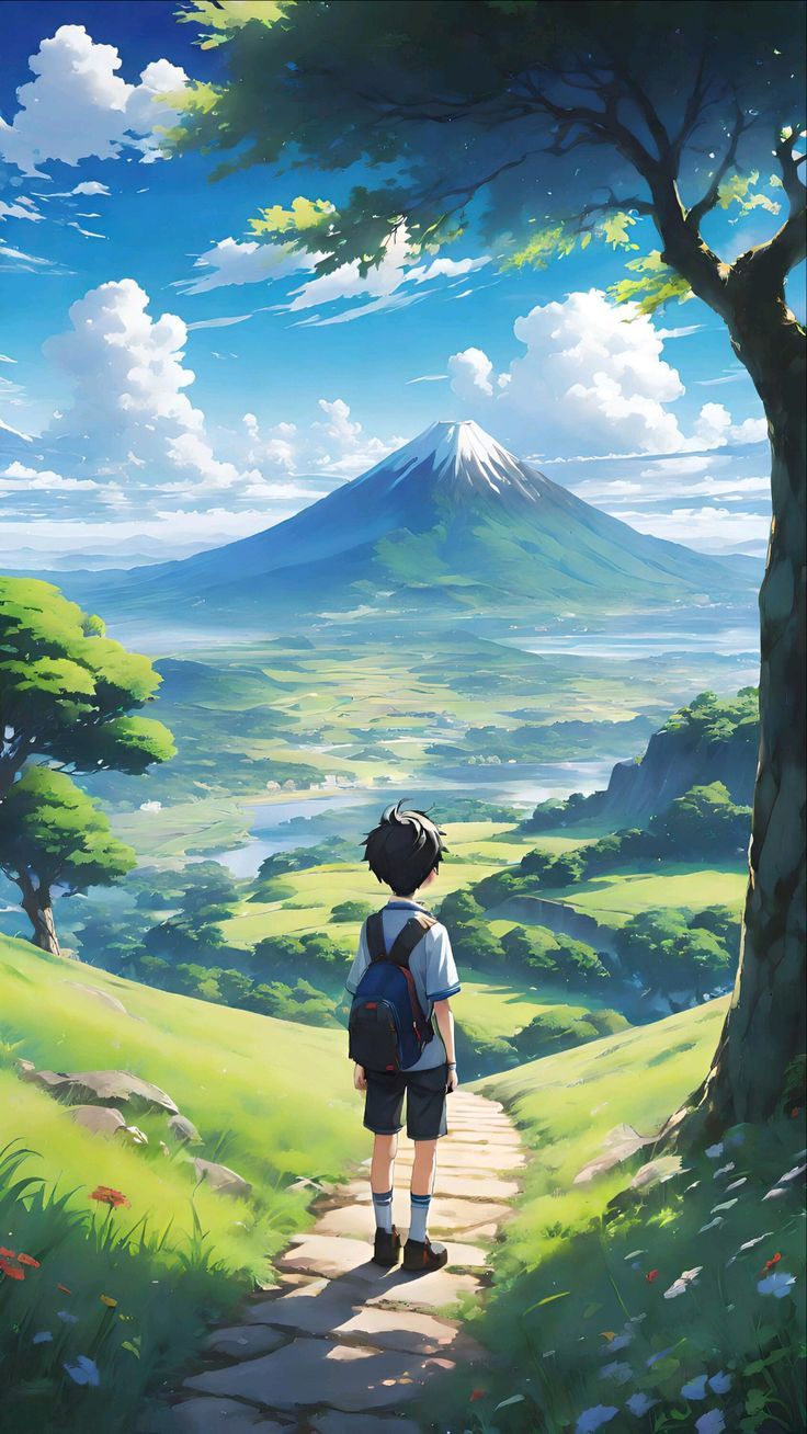 736x1308 Animation Inspo ideas. anime view nature, anime nature drawing, anime peaceful scenery