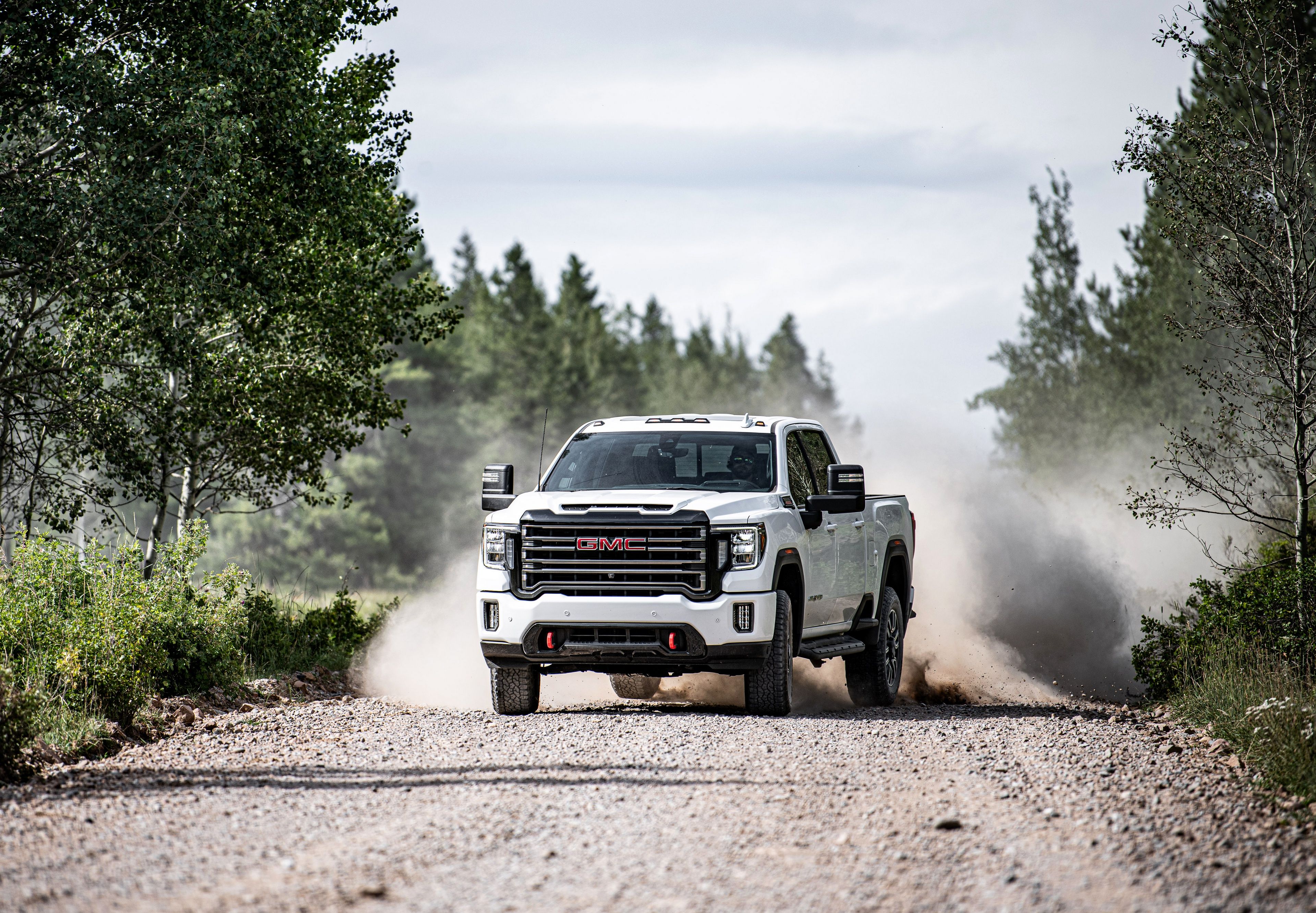 3840x2666 Download White Car Car GMC Vehicle GMC Sierra Denali 4k Ultra HD Wallpaperx2666