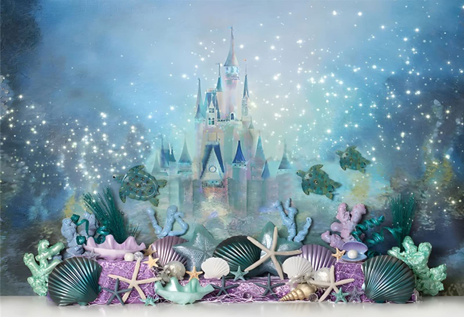 1600x1091 Amazon.com : Yeele 7x5ft Undersea Castle Photo Backdrop Mermaid Theme Kids Birthday Baby Shower Party Decoration Banner Fantasy Princess Castle Photography Background Vinyl Wallpaper