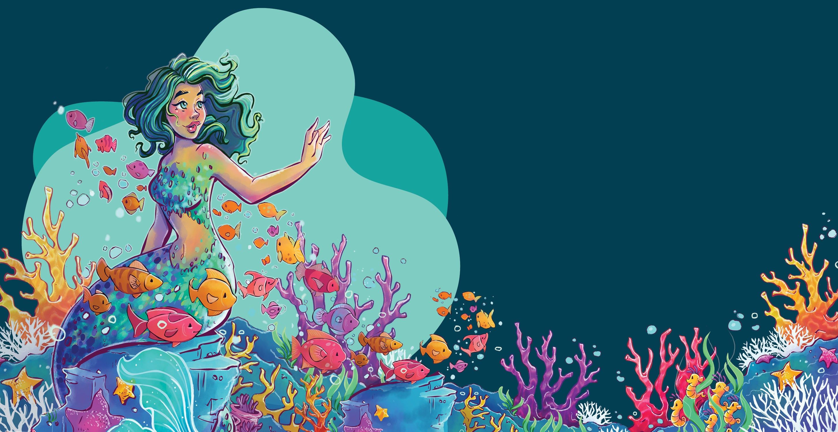 2907x1500 Mermaid Birthday Party Printable Kit