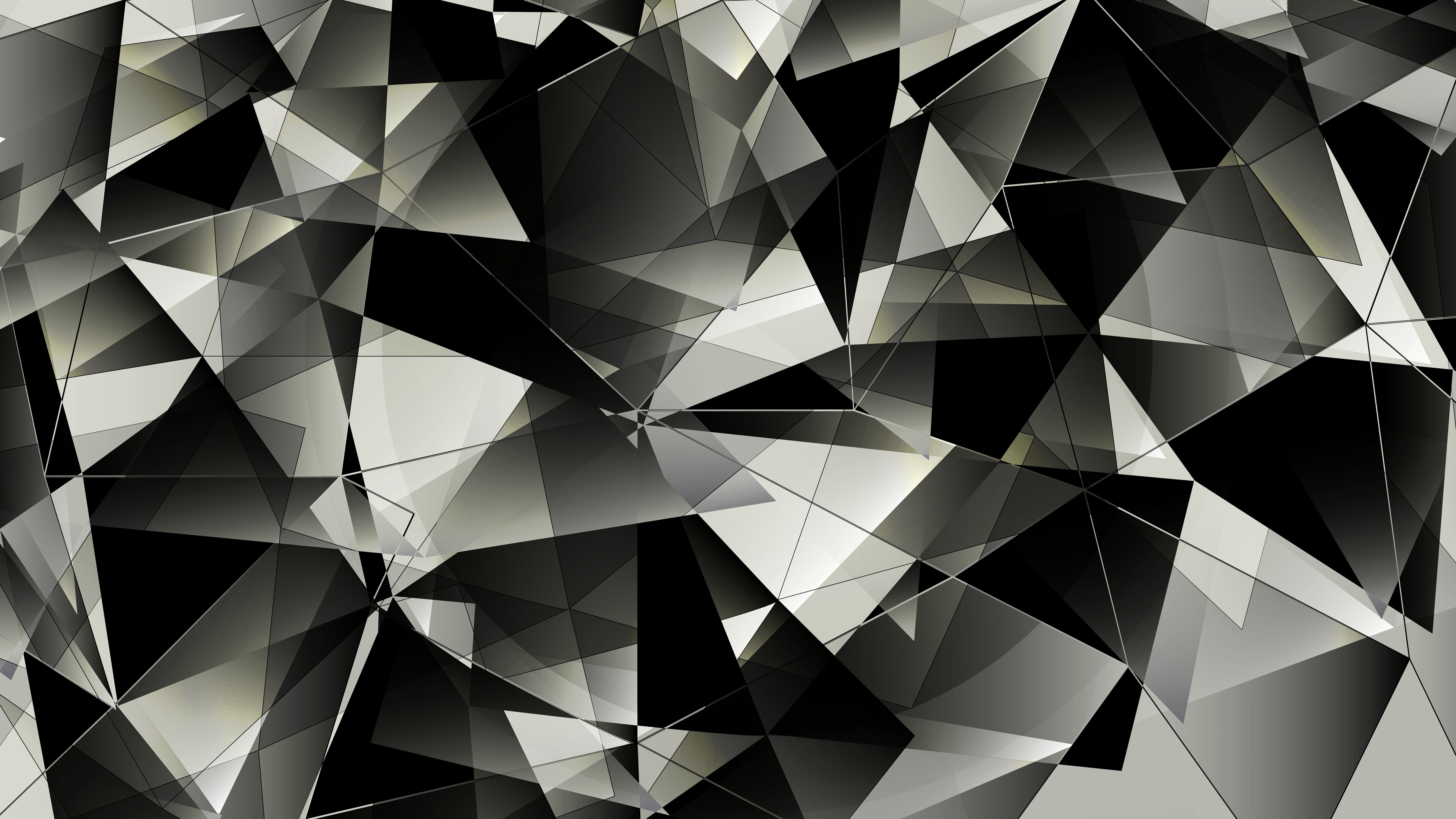 7680x4320 Black White Geometric Shapes Abstraction 4K 8K HD Abstract Wallpaper