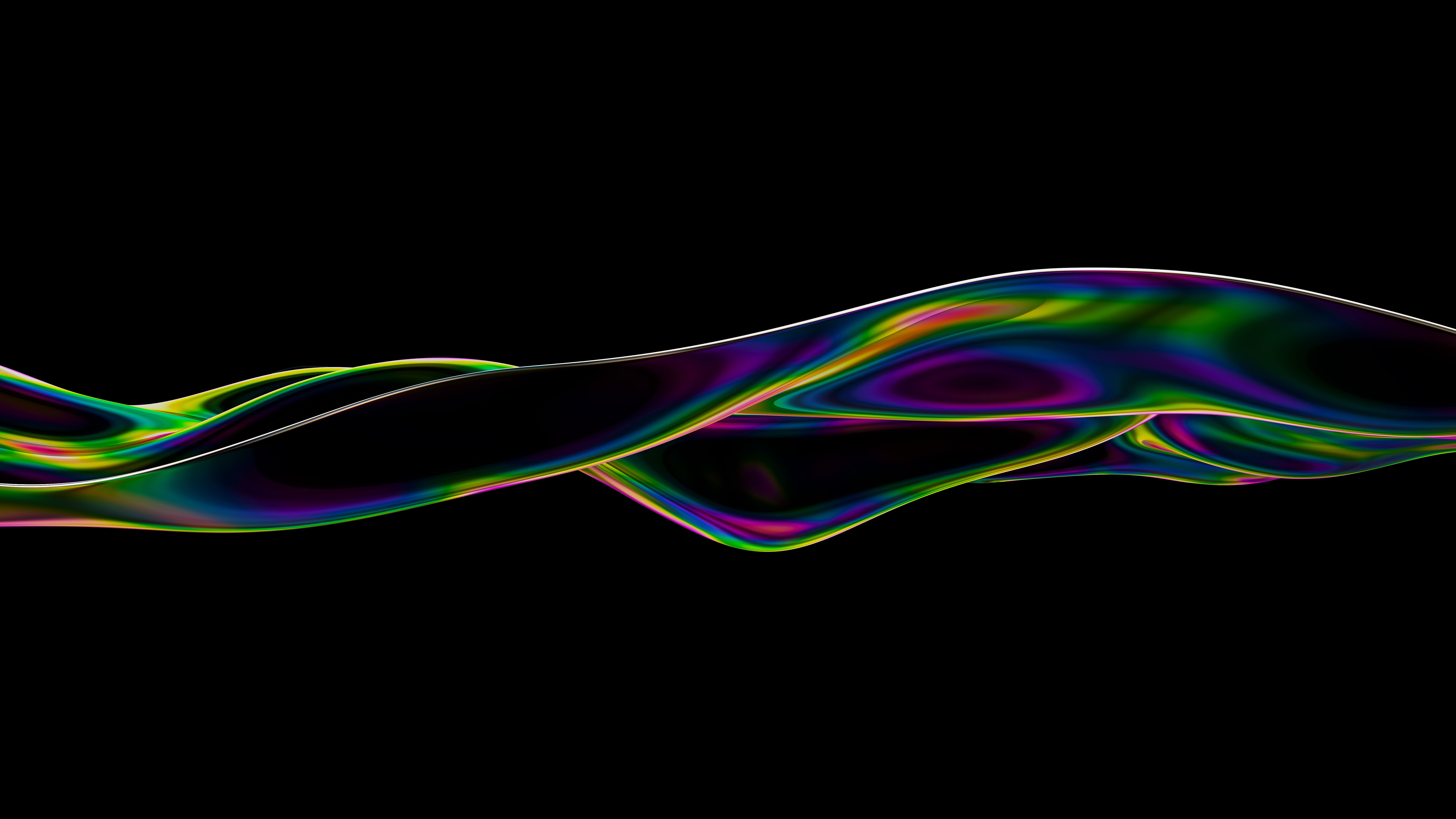 7680x4320 Vibrant Liquid Wavy Black Background Abstraction 4K 8K HD Abstract Wallpaper