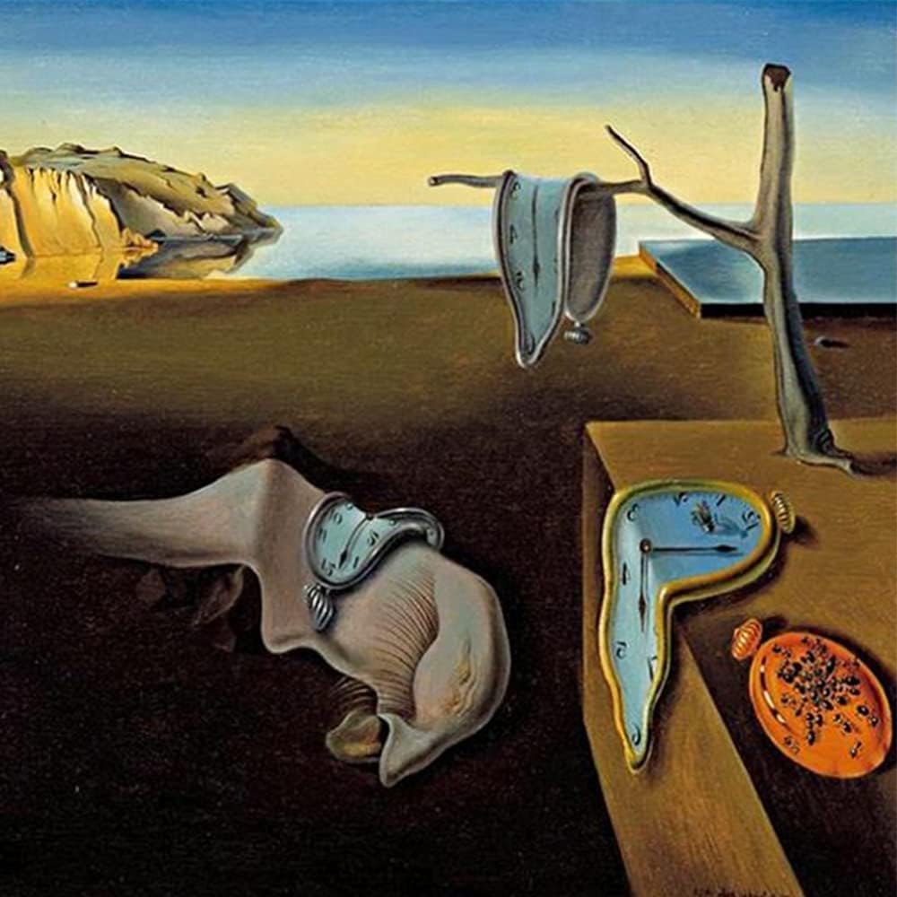 1000x1000 ZHXJXJ Salvador Dali Abstract Art Clock, Persistence of Memory Melting Clock, Novelty Creative Surreal Distorted Wall Clocks, for Decorative Home