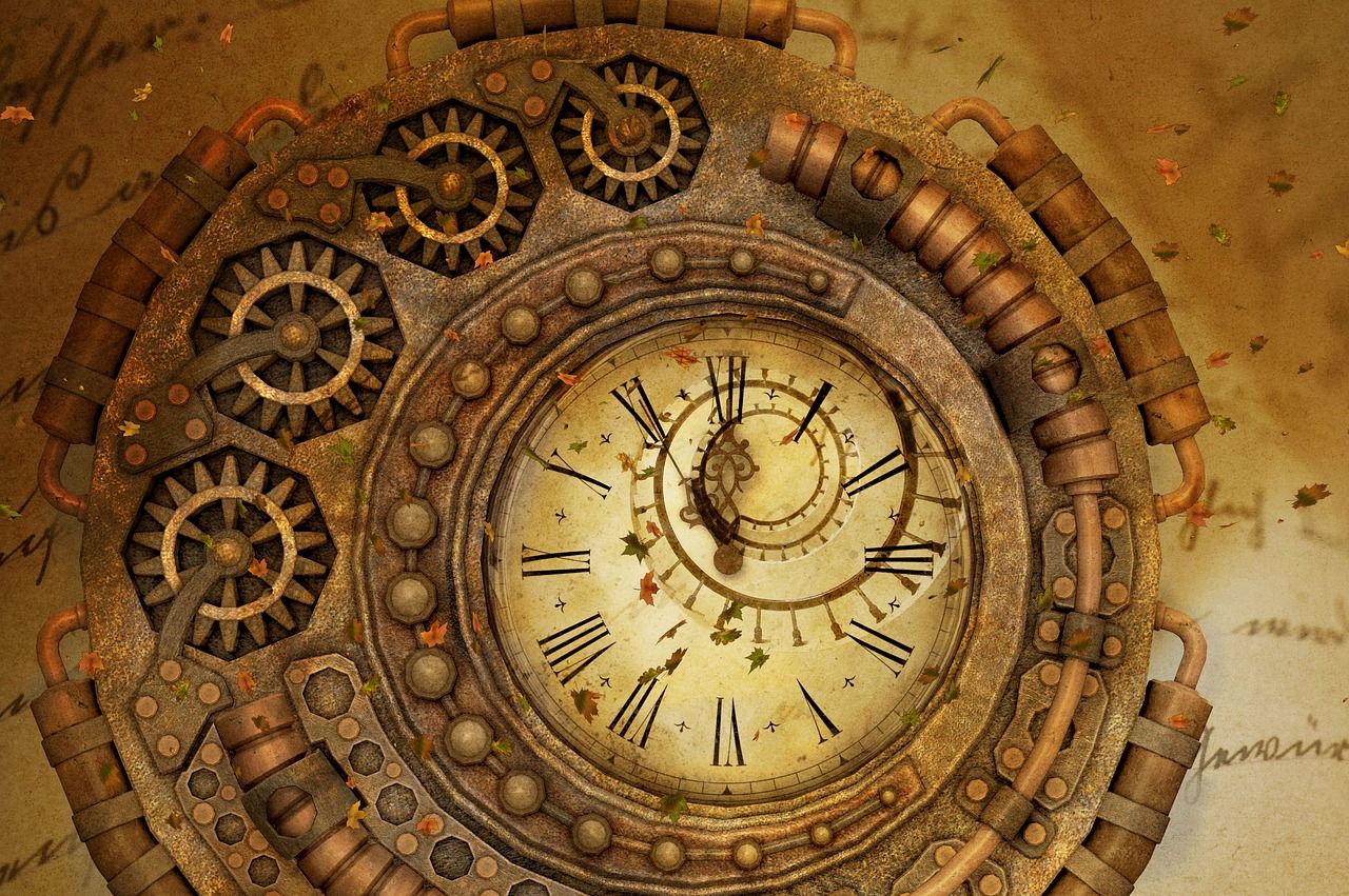 1280x851 Time, surreal, clock, autumn, letters