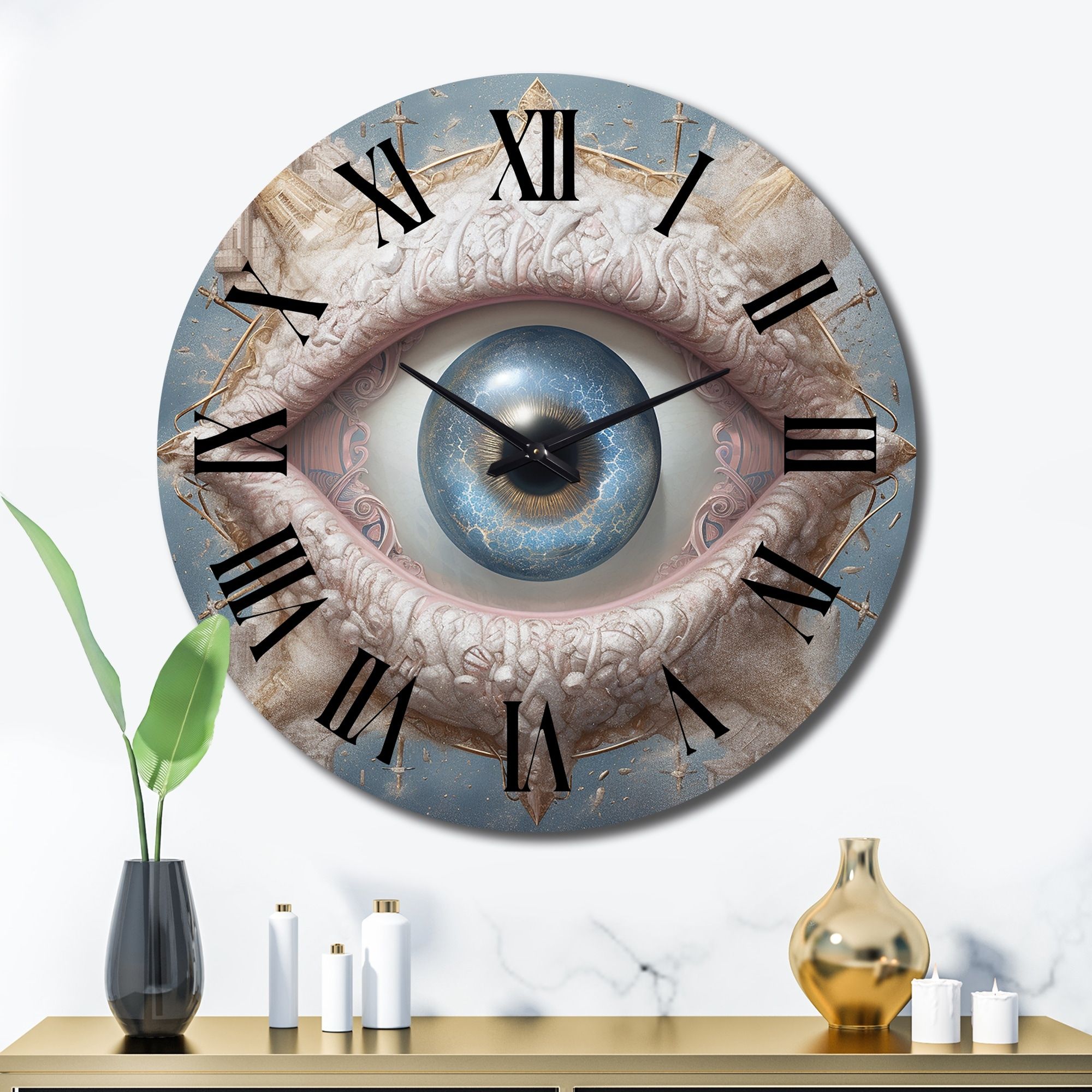 2000x2000 Designart Visions Of Eye Of Consciousness Surrealism II Eye Oversized Wall Clock Bath & Beyond
