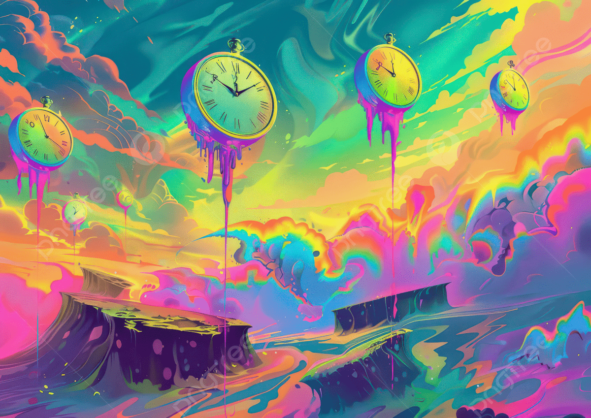 1200x849 A Surreal Landscape Featuring Melting Clocks Vibrant Colors And Whimsical Clouds, Clocks, Surreal, Colorful Background Image And Wallpaper for Free Download