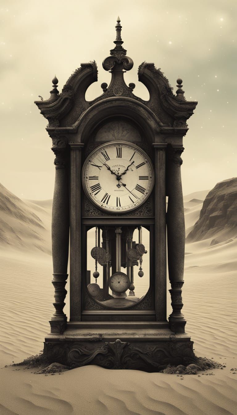 768x1344 Anachronic Desert Clock in Time Warp