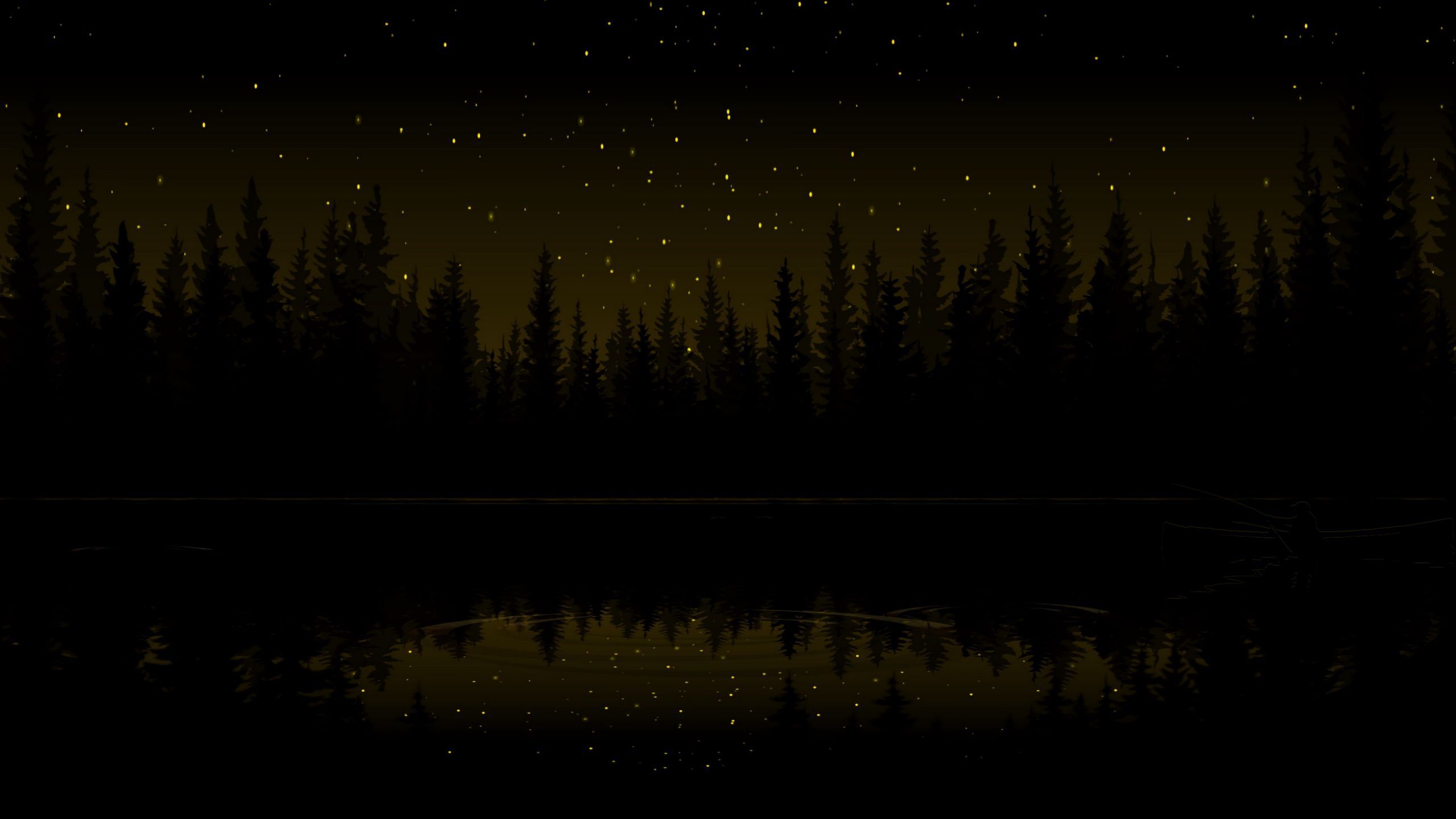 2560x1440 Download wallpaper 2560x1440 forest, dark, art, stars widescreen 16:9 HD background