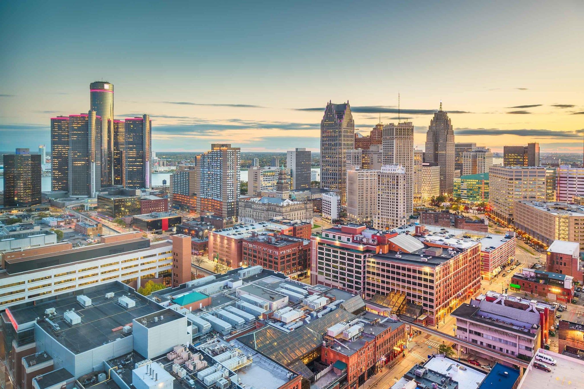 2048x1365 Detroit Cityscape Wallpaper Mural