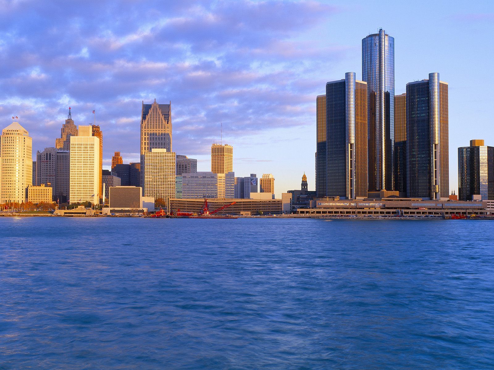 1600x1200 Detroit at Sunrise Michigan Wallpaper