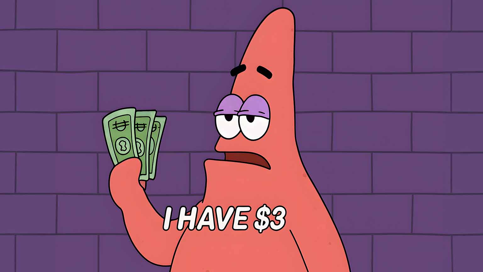 1536x864 SpongeBob and Patrick With Money Funny Desktop Wallpaper