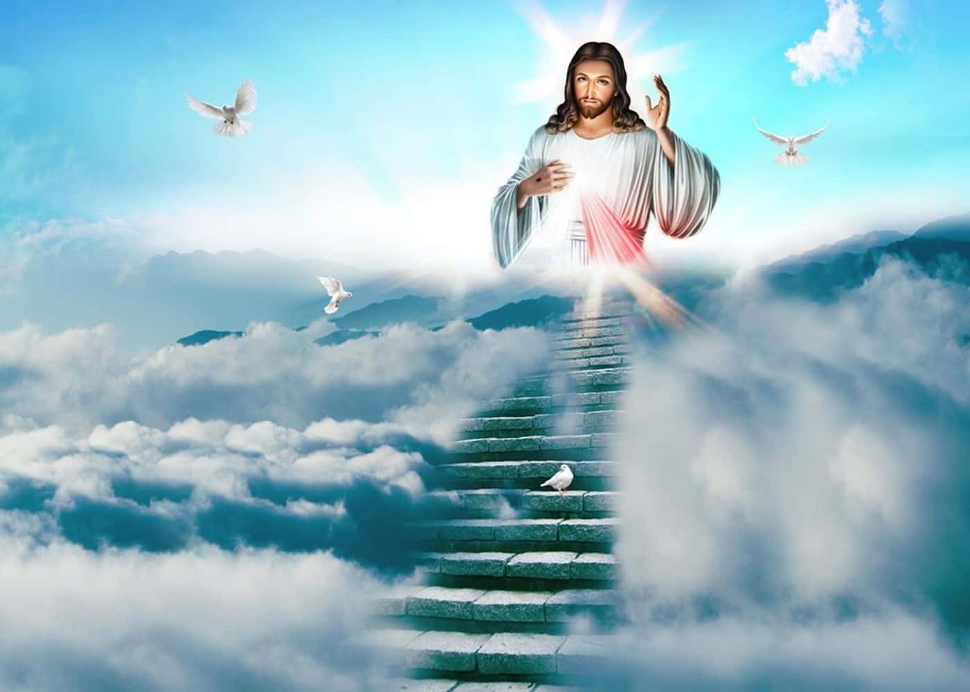 1401x1000 Jesus Heaven Wallpaper