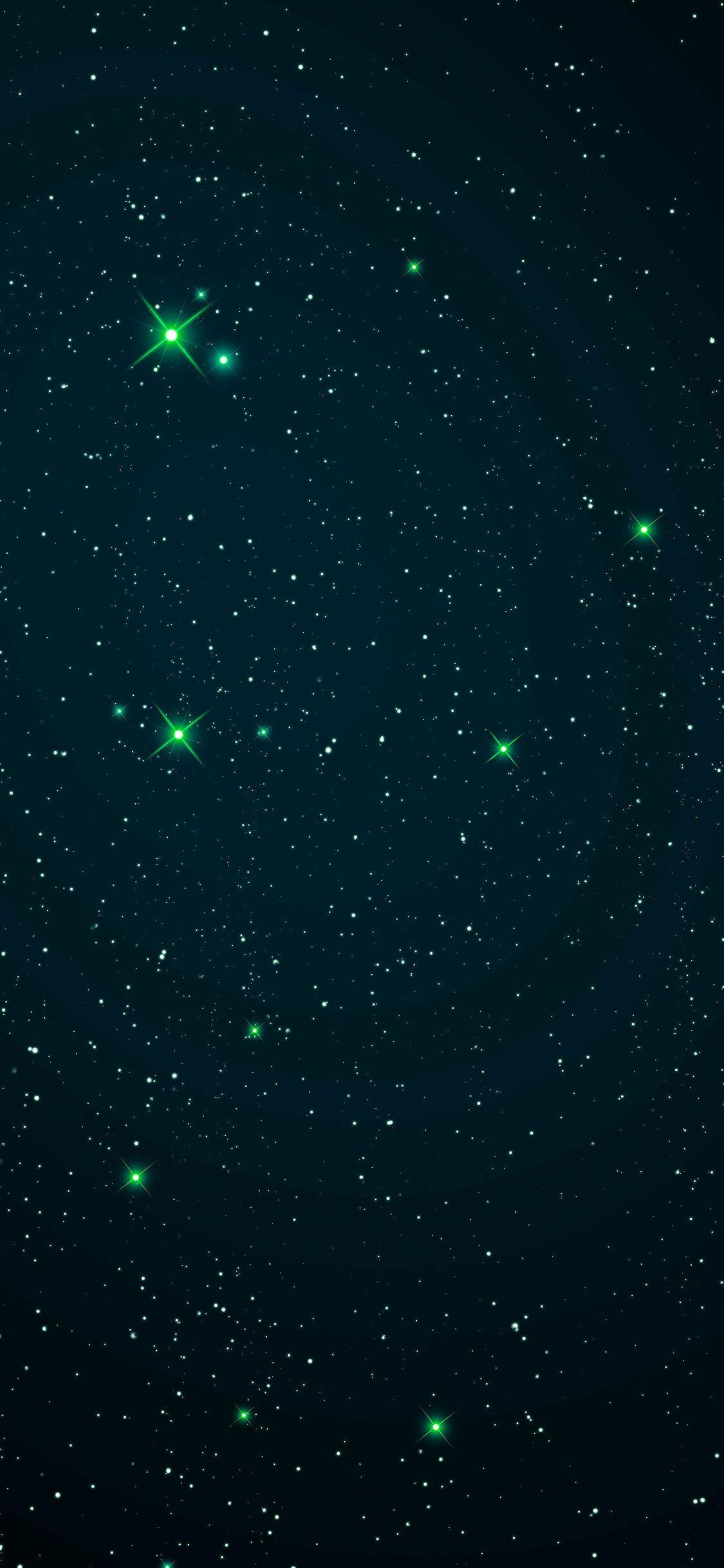 1125x2436 Wallpaper Space Star Night Dark Green Wallpaper