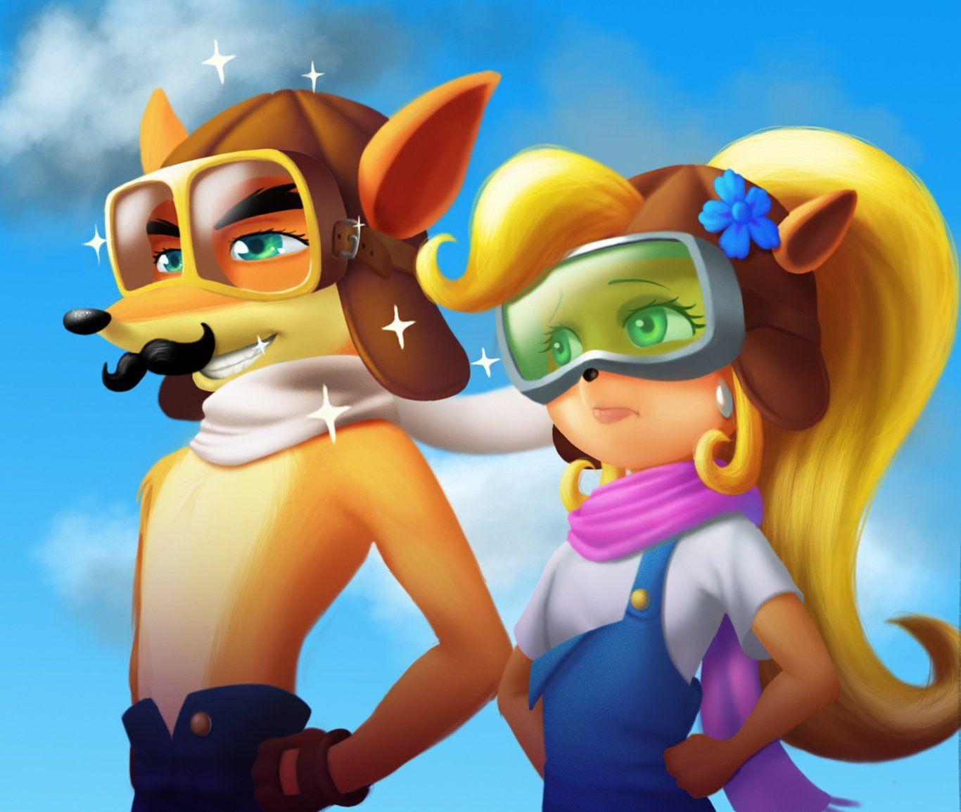 1366x1155 Crash and Coco Bandicoot Wallpaper