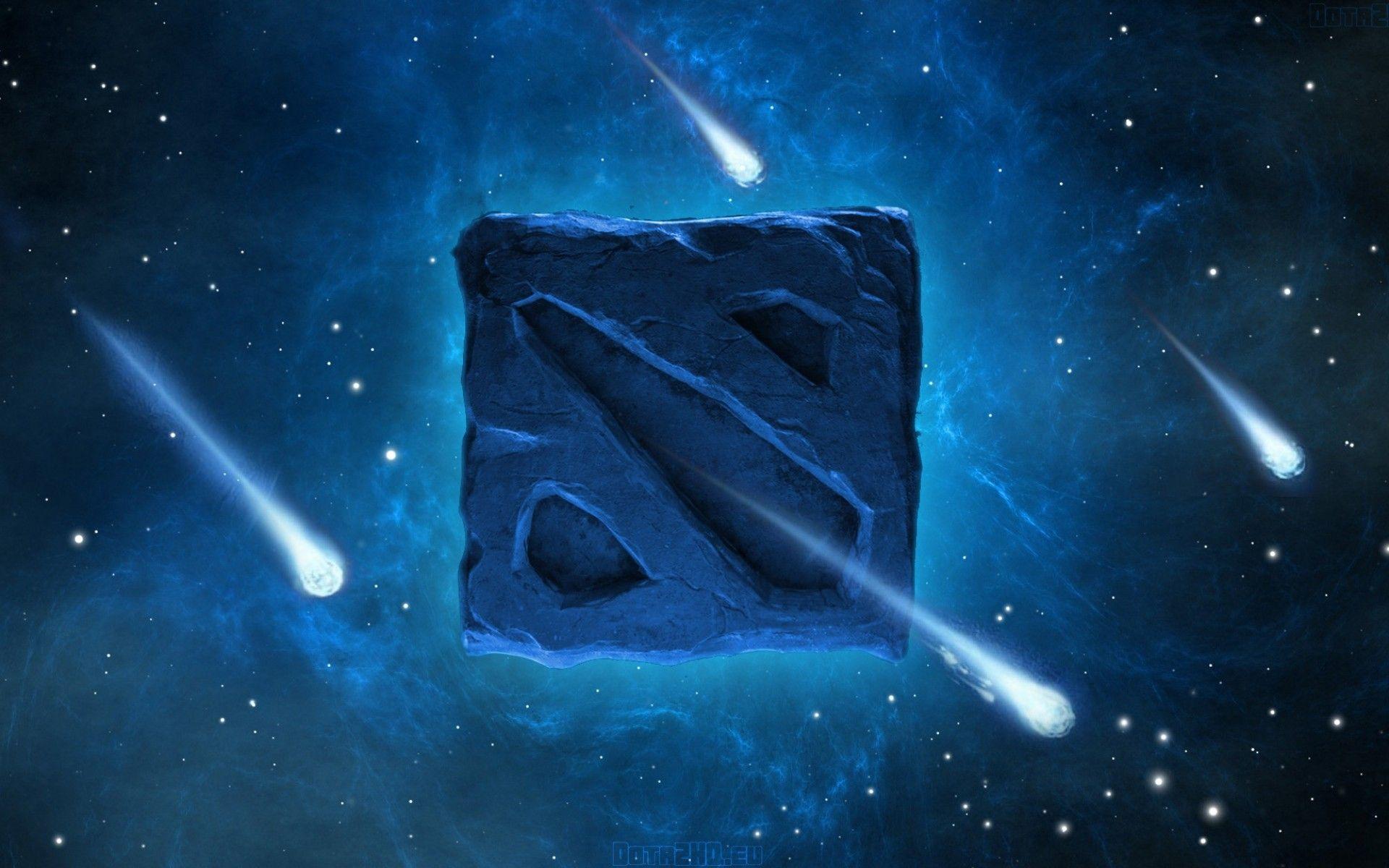 1920x1200 Dota 2 galaxy and comets logo wallpaper download. Wallpaper