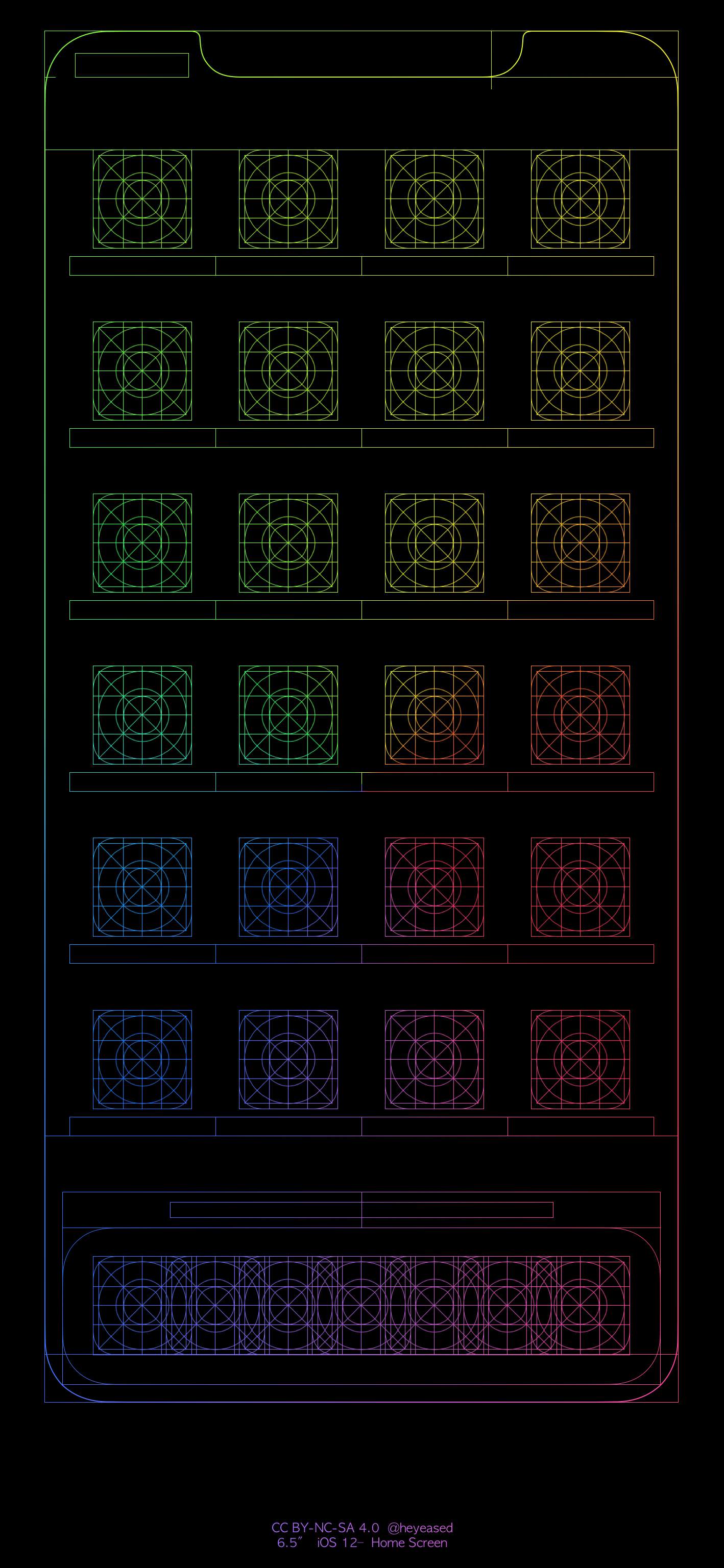 1418x3072 iPhone Xs Max Grid Wallpaper