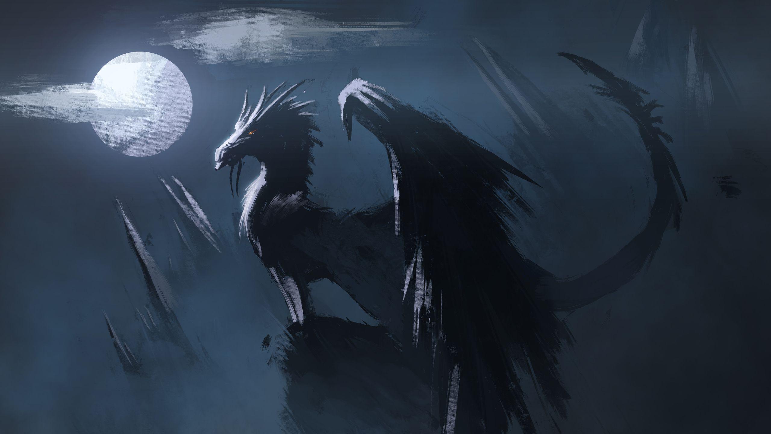 2560x1440 Night Hunter Dragon 4k 1440P Resolution HD 4k Wallpaper
