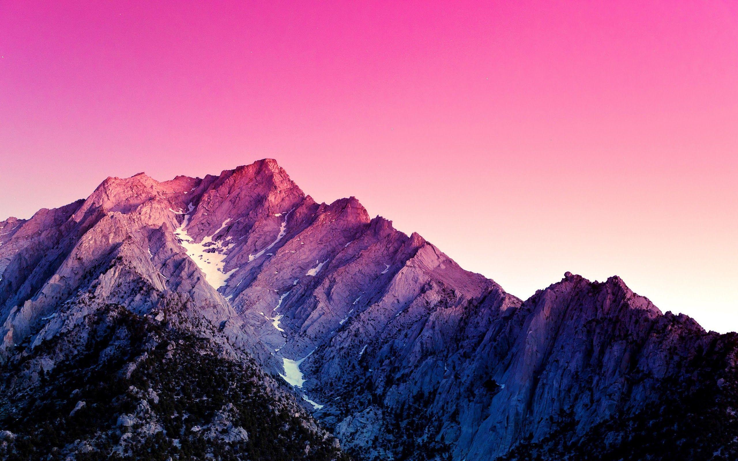 2560x1600 Mountain Purple Sky 4K 3840x2160 Wallpaper