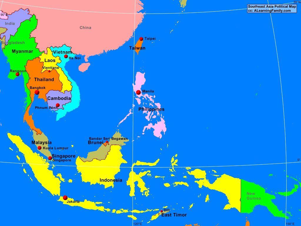 Какие острова расположены в восточной азии. Юго-Восточная Азия на карте. Southeast Asia Map. Карта Юго Восточной Азии и Океании. South East Asia Map.