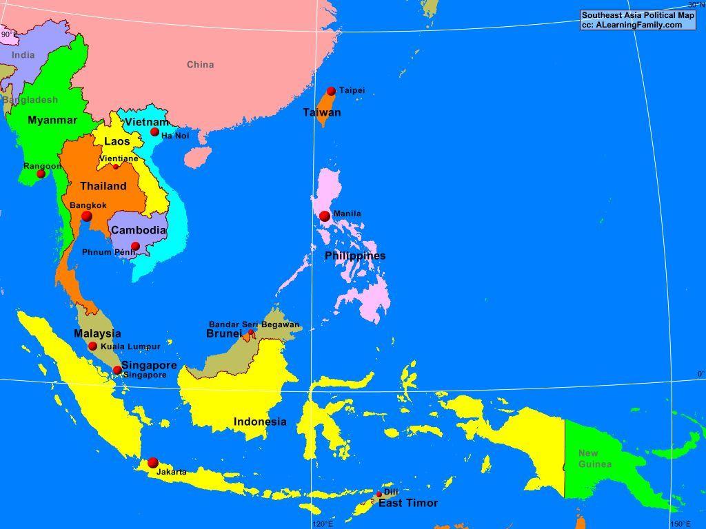 Southeast asia countries. Политическая карта Юго-Восточной Азии. Southeast Asia Map. Юго-Восточная Азия на карте. Карта Юго-Восточной Азии и Океании.