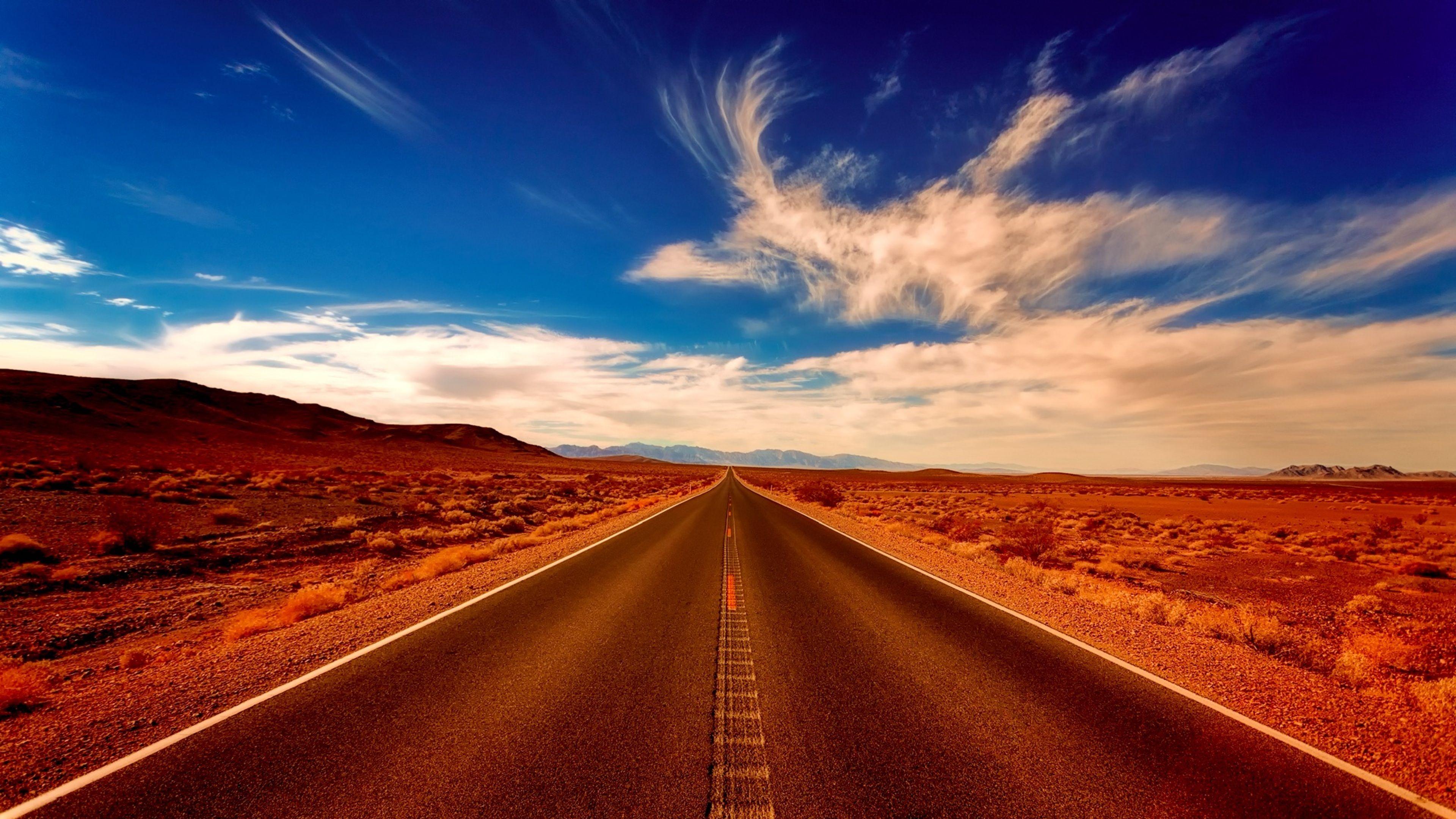 3840x2160 Desert Alone Road 4k HD 4k Wallpaper, Image