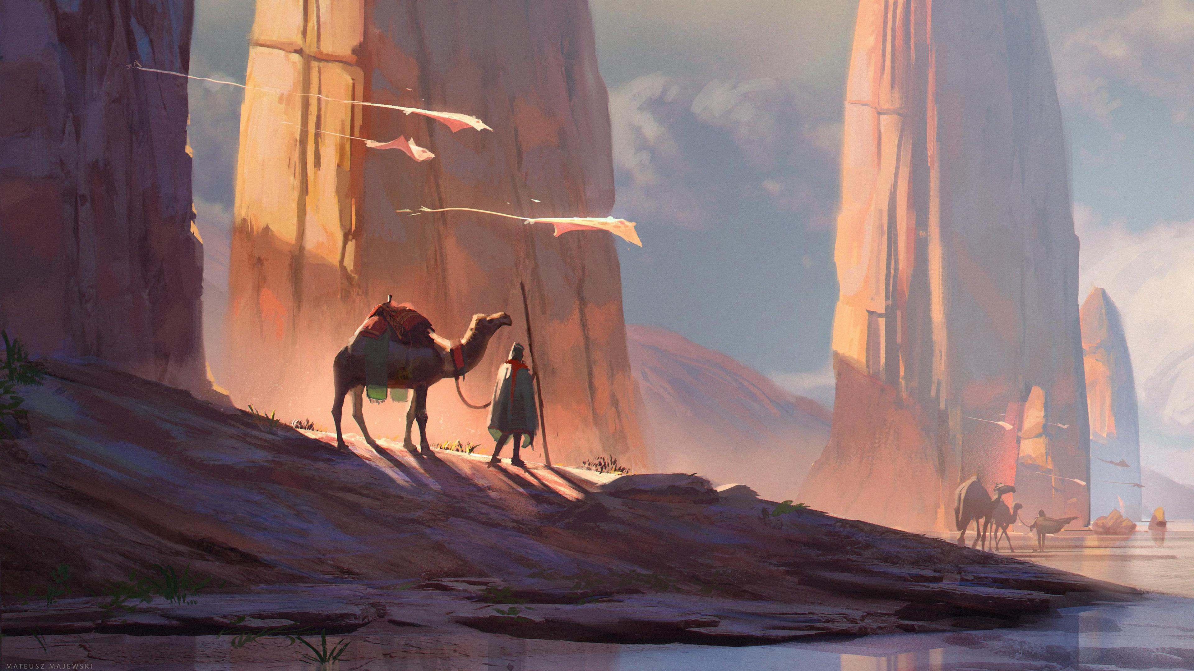 3840x2160 Desert Art Wallpaper