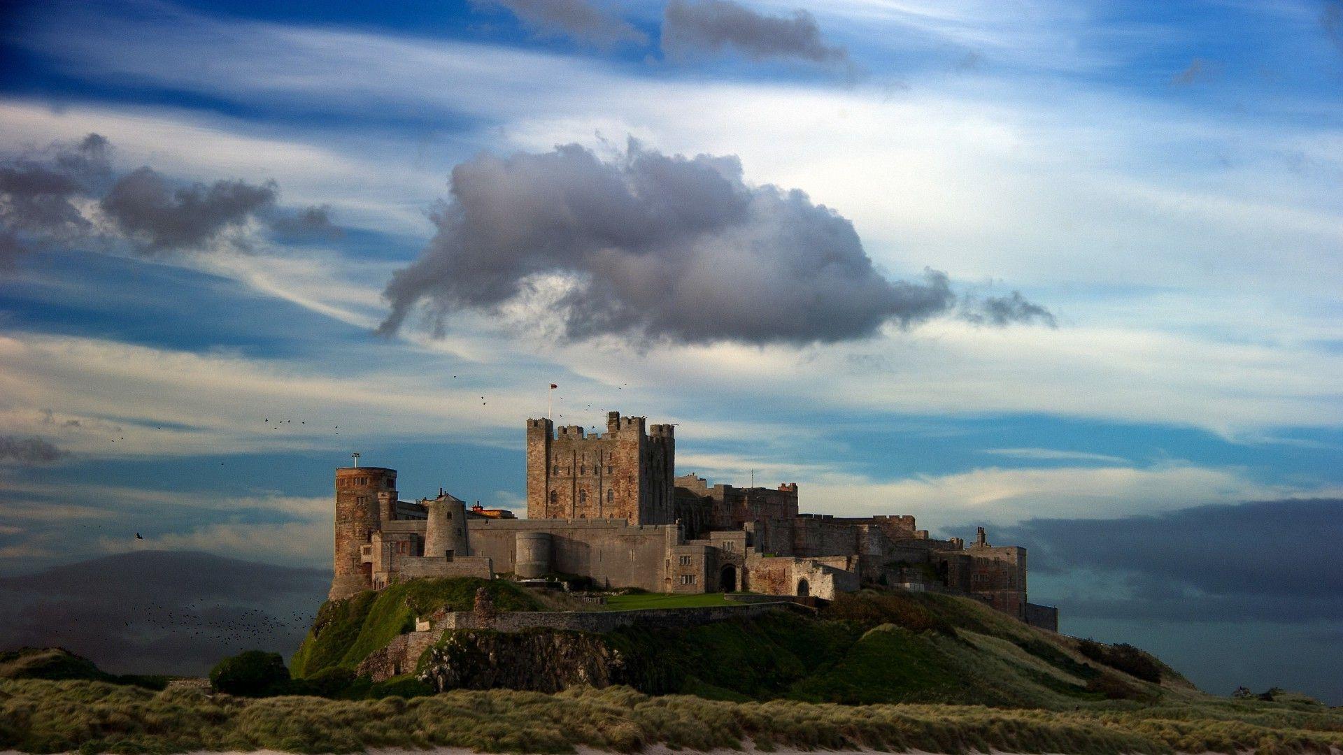 1920x1080 architecture, Landscape, Castle, Nature, Trees, Hill, Tower, Clouds, England, UK, Rock, Field, Flag Wallpaper HD / Desktop and Mobile Background