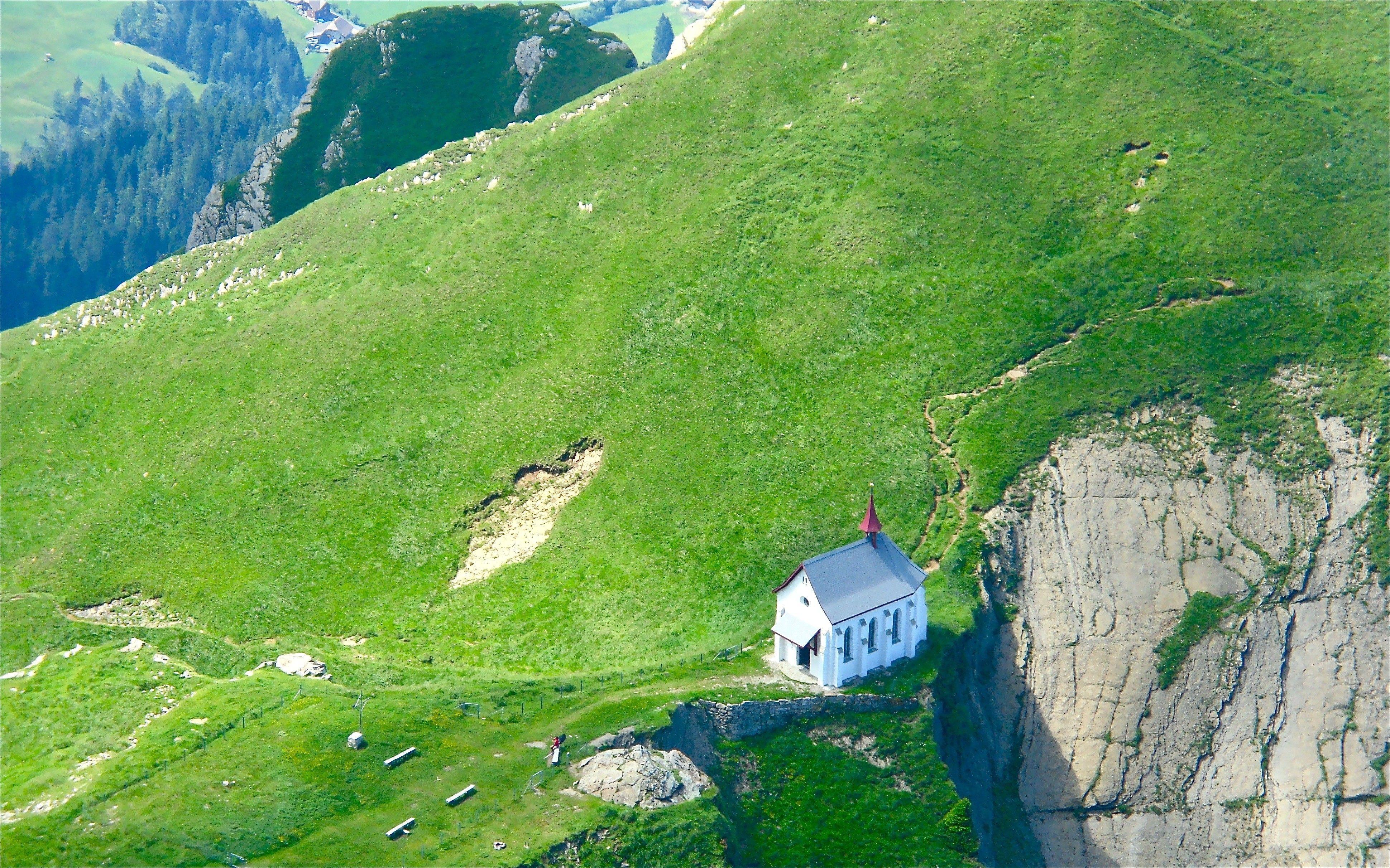 3880x2425 Mountain: Mt Pilatus Church Beautiful Mountains Nature Switzerland