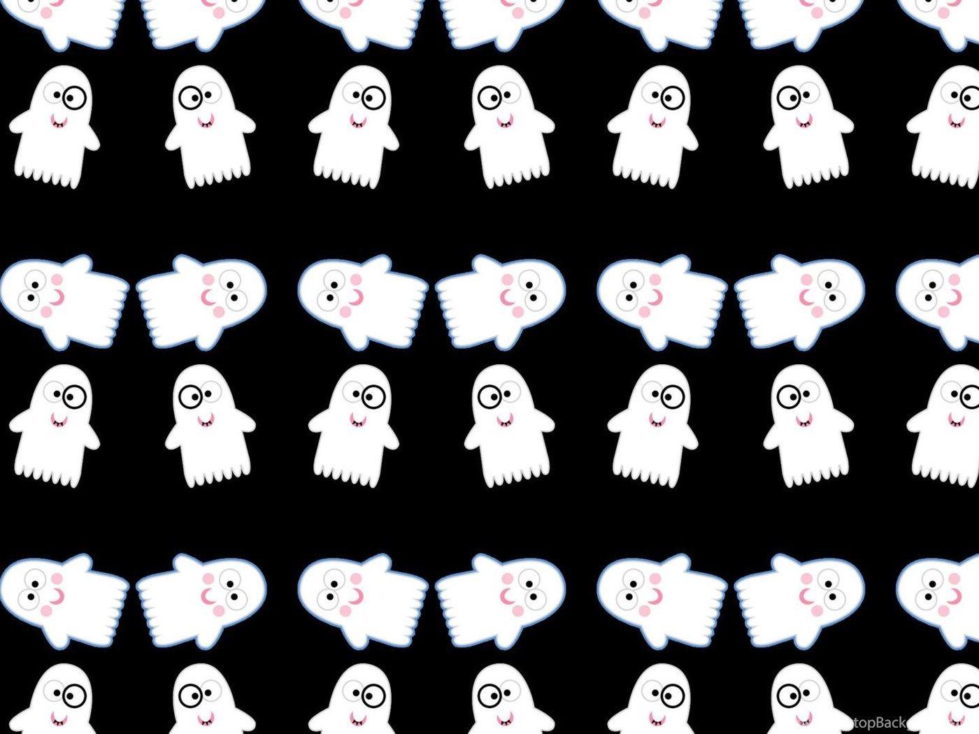 1400x1050 Cute Ghost Pattern Wallpaper Holiday Wallpaper Desktop Background