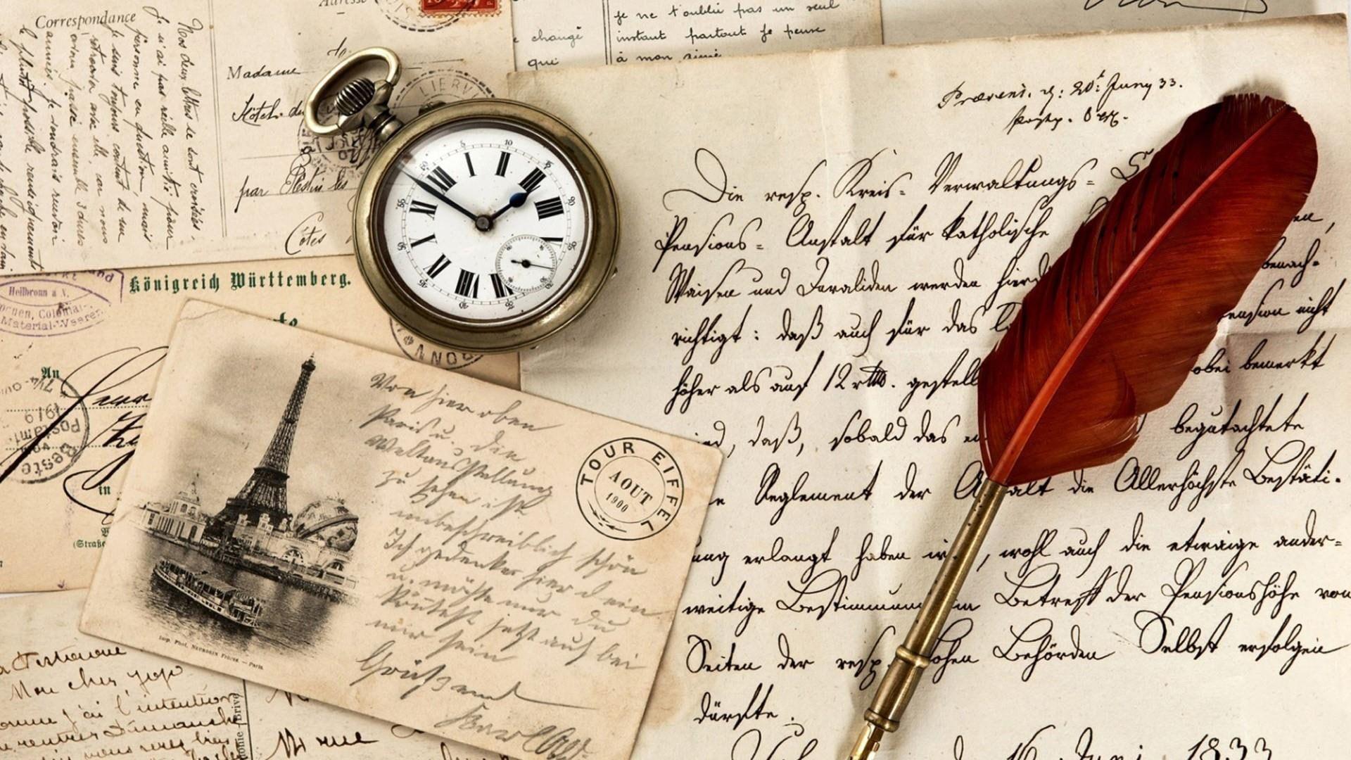 1920x1080 vintage #paper #old #clock #postcard P #wallpaper
