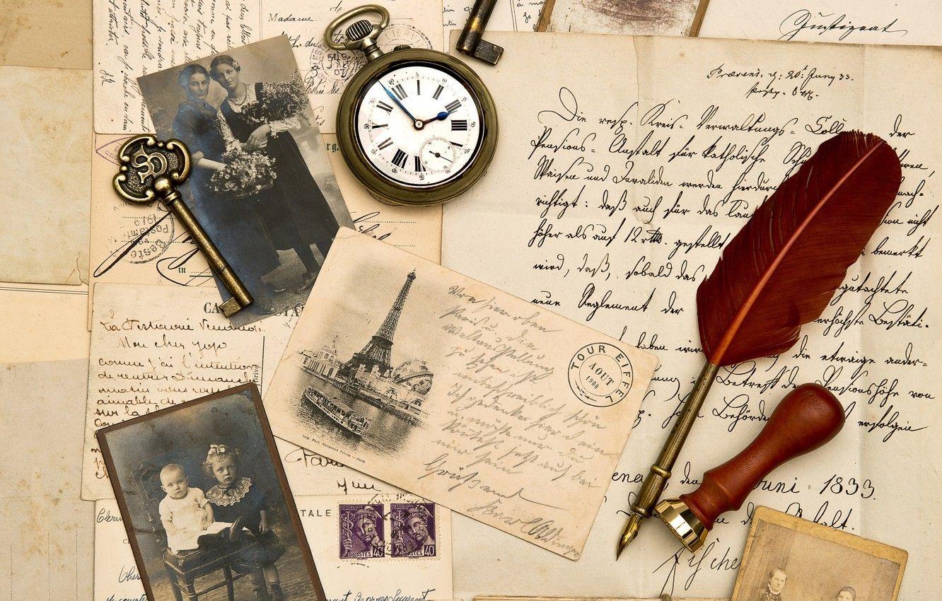 1332x850 Wallpaper pen, watch, key, Sepia, photo, vintage, vintage, old