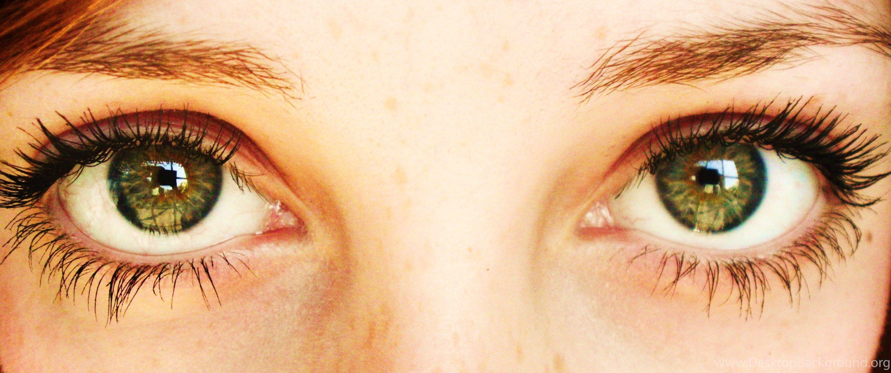 3440x1440 HD Green Eyes Wallpaper Desktop Background
