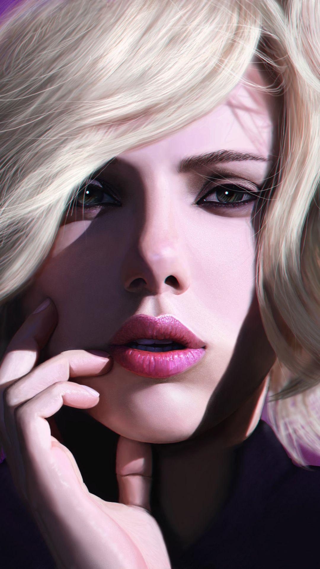 1080x1919 Scarlett Johansson White Hair IPhone 6 6 Plus And IPhone 5 4