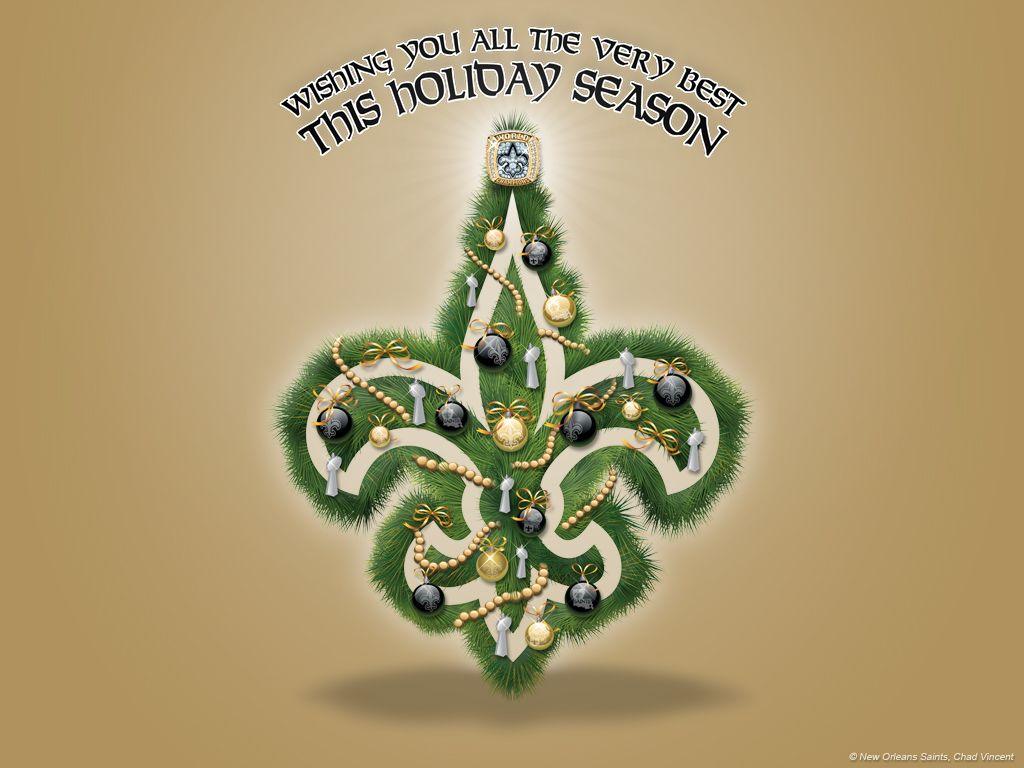 1024x768 New Orleans Saints Christmas Wallpaper
