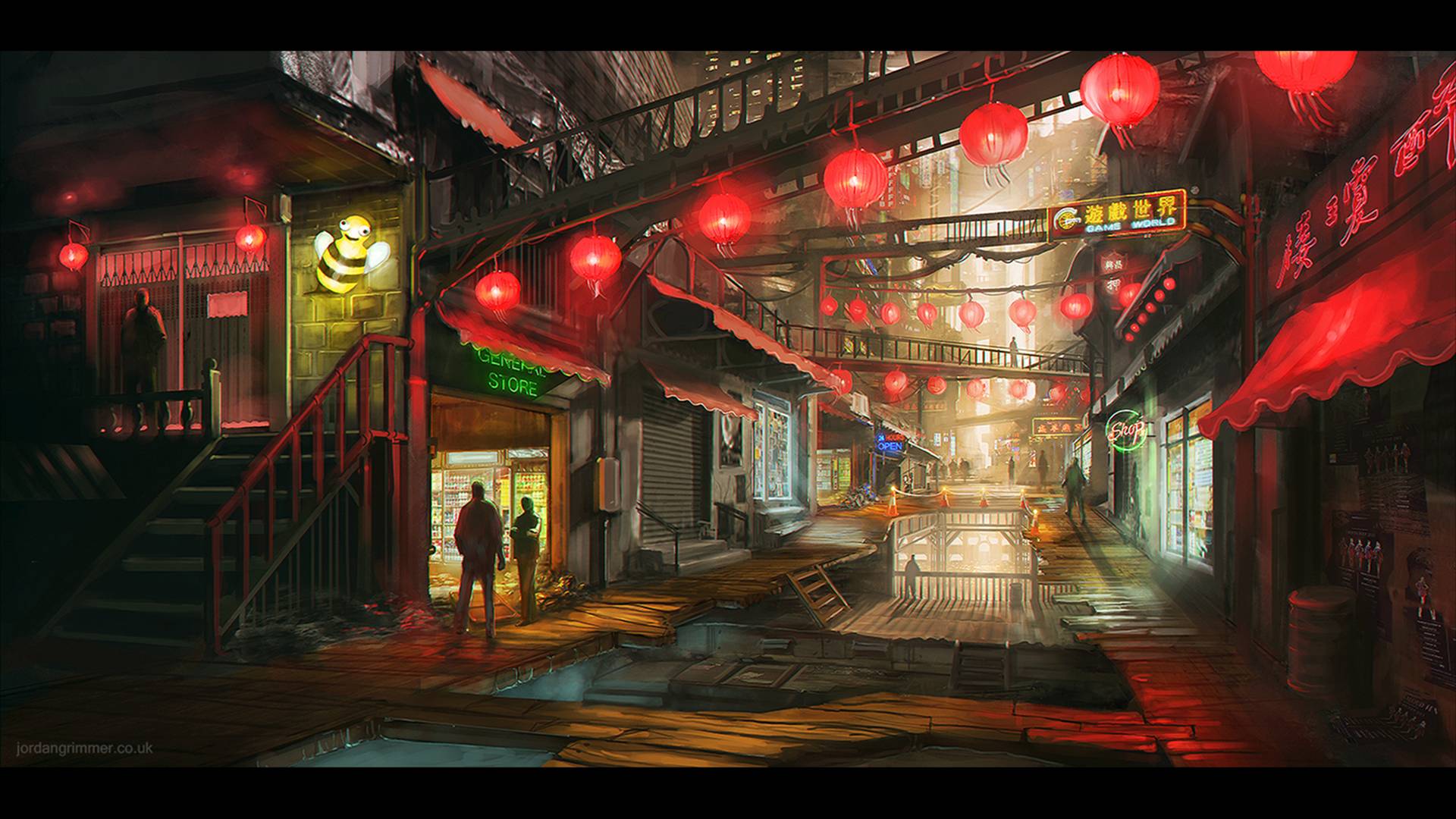1920x1080 Final Fantasy Wall Market 1920 × 1080